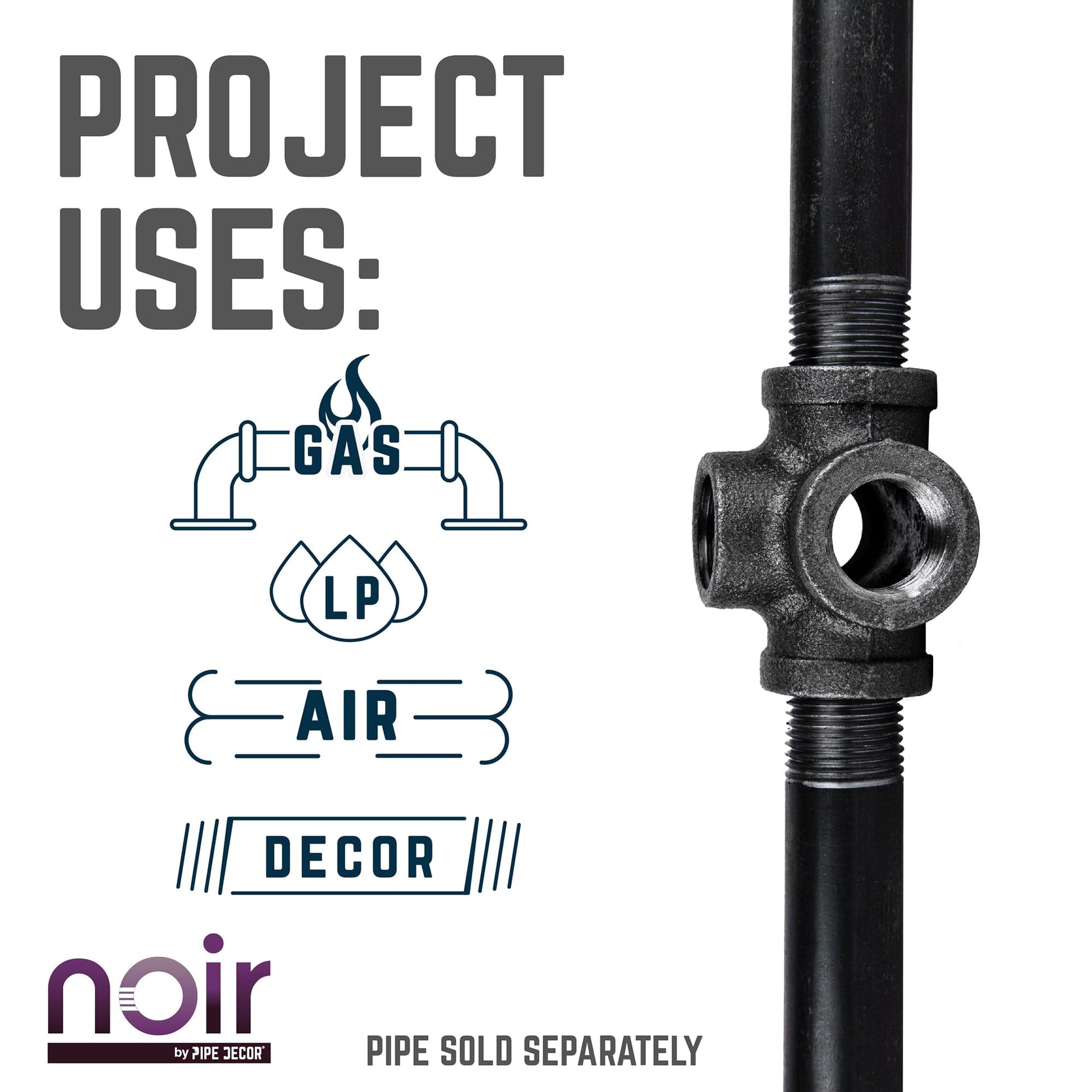 1/2 in. Prefinished Matte Black 5-Way Fitting