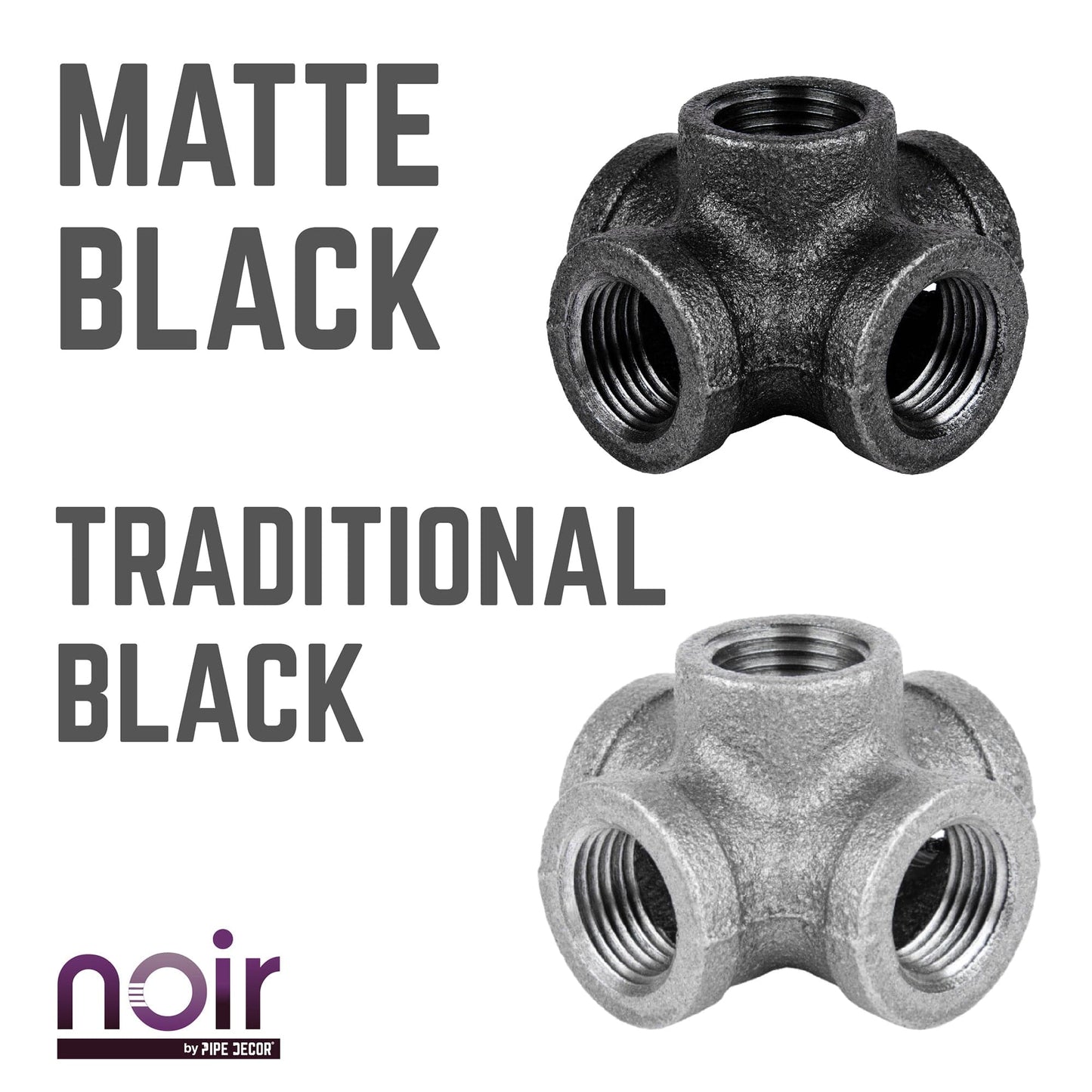 1/2 in. Prefinished Matte Black 5-Way Fitting