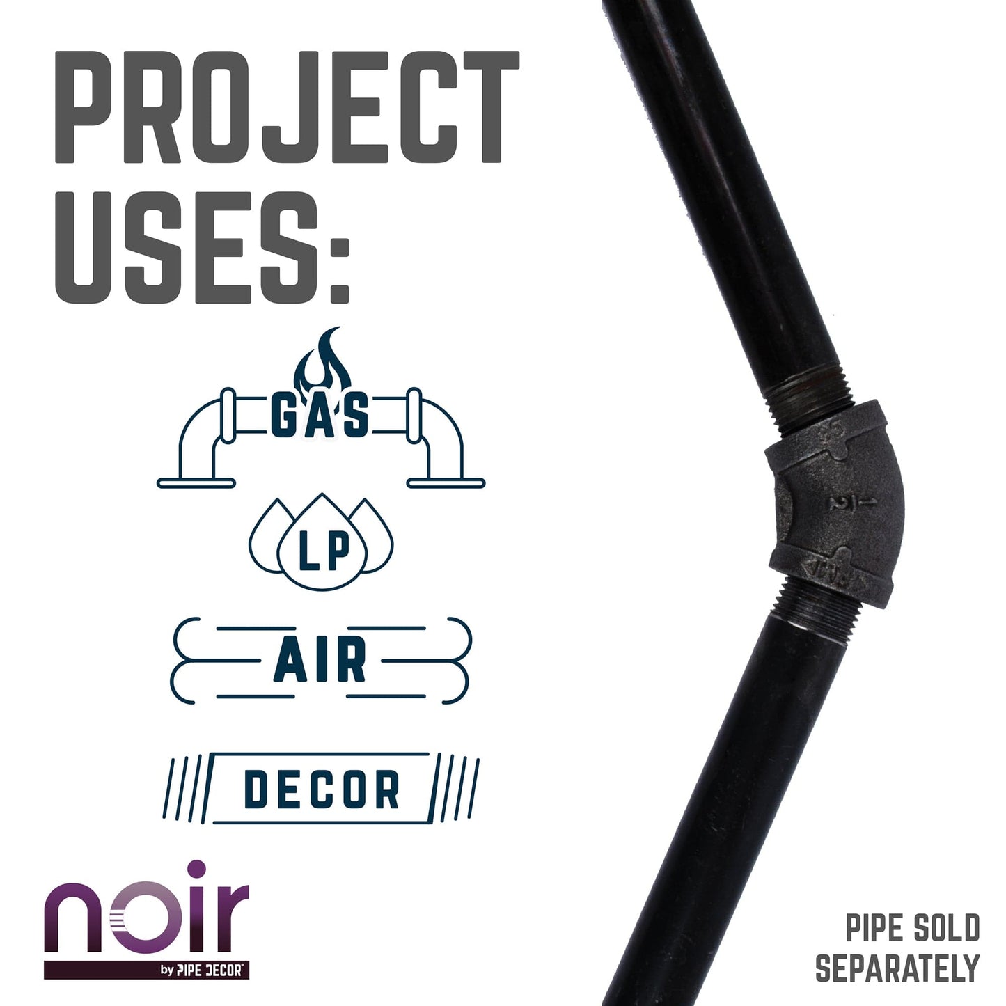 1/2 in. Prefinished Matte Black 45-Degree Elbow