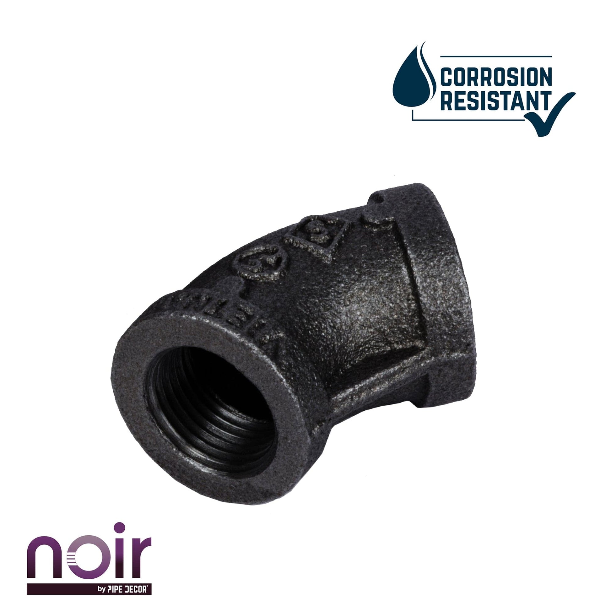 1/2 in. Prefinished Matte Black 45-Degree Elbow