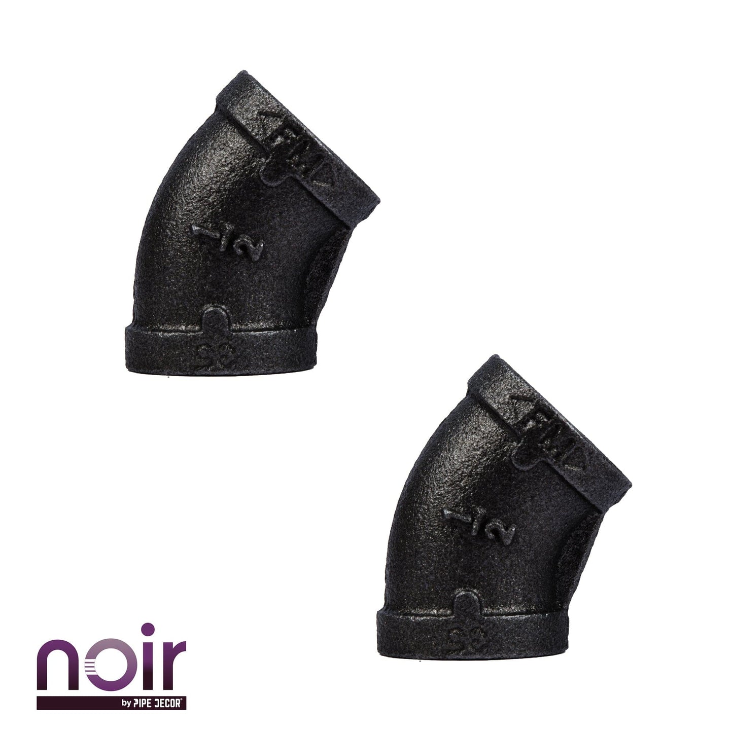 1/2 in. Prefinished Matte Black 45-Degree Elbow