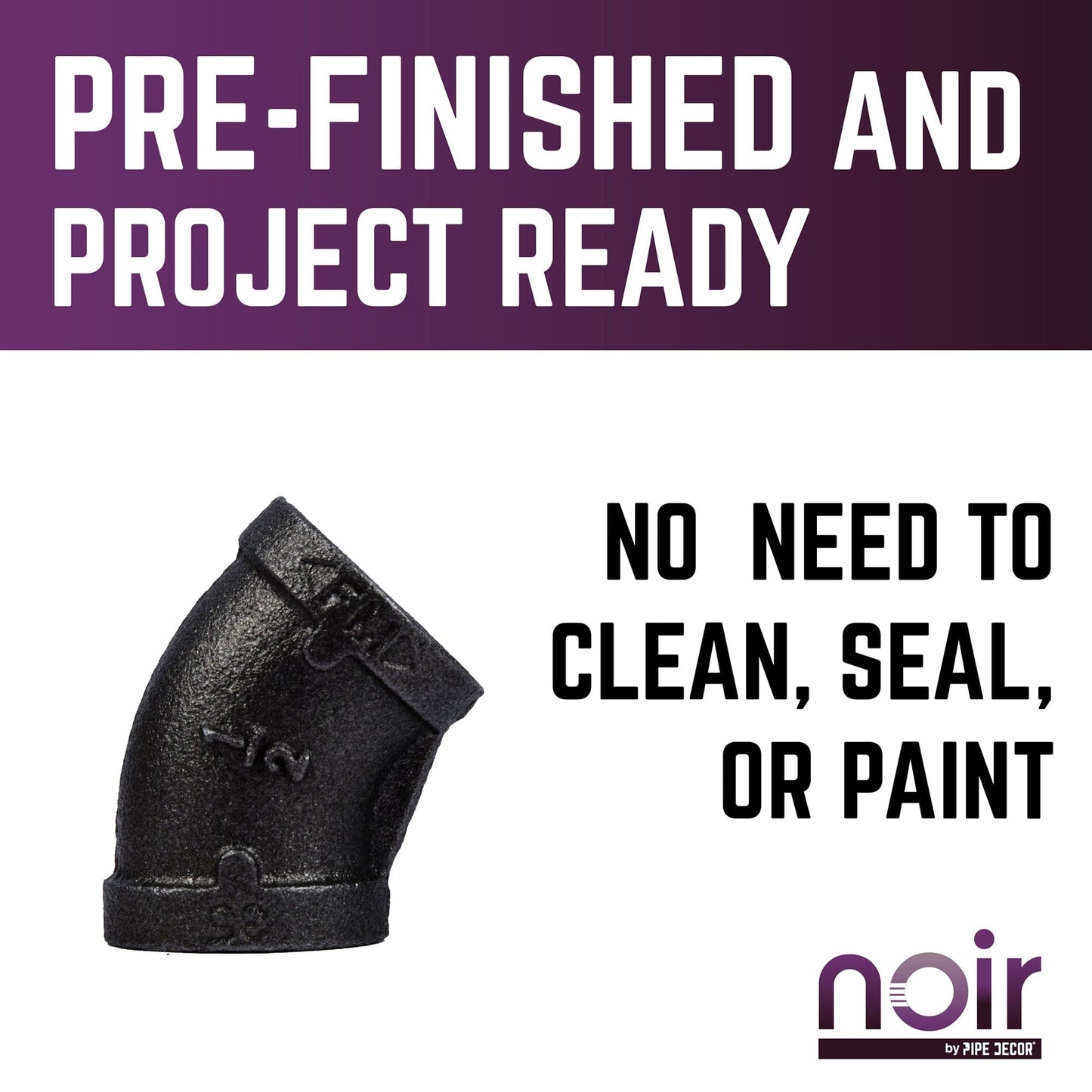 1/2 in. Prefinished Matte Black 45-Degree Elbow