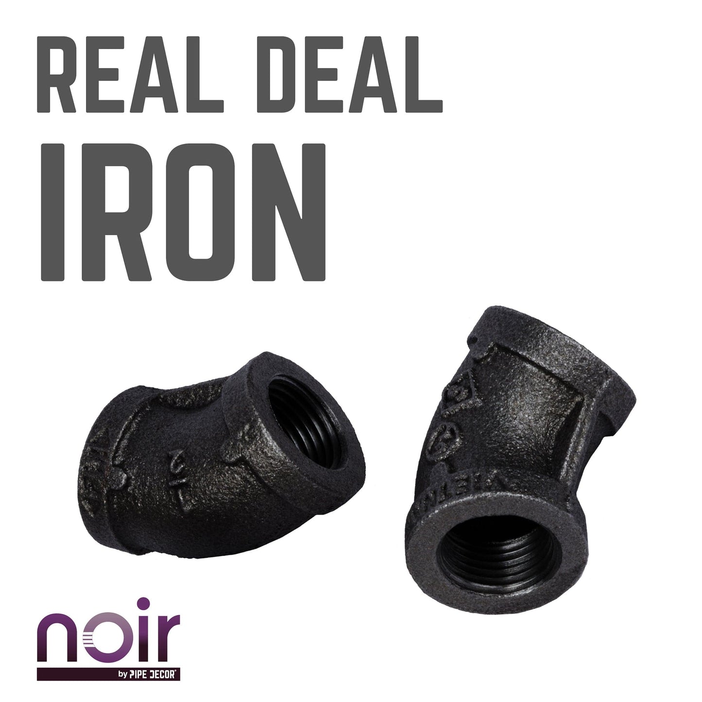 1/2 in. Prefinished Matte Black 45-Degree Elbow