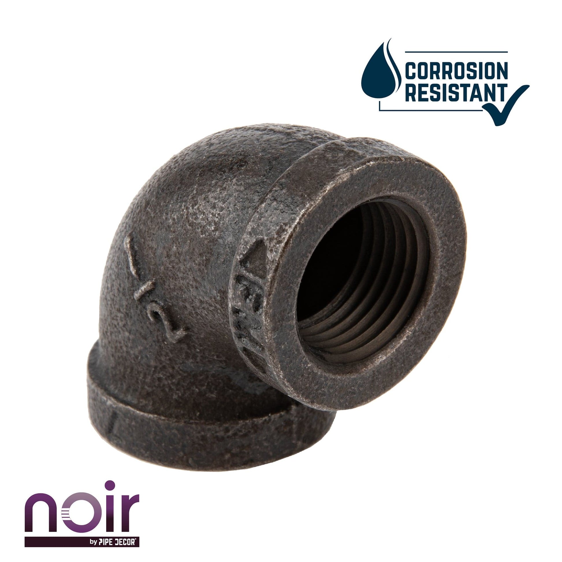 1/2 in. Prefinished Matte Black 90 Degree Elbow