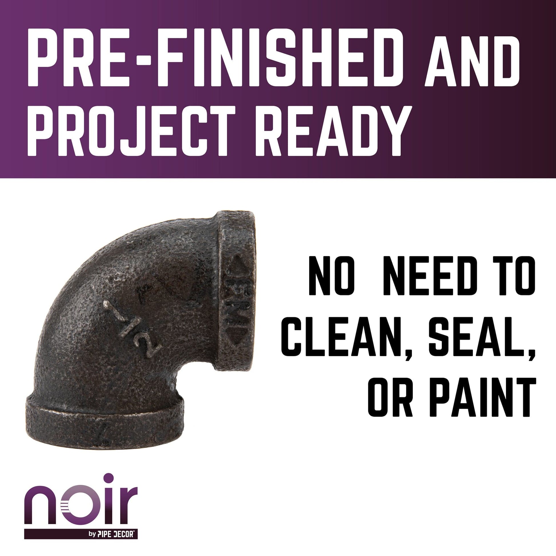 1/2 in. Prefinished Matte Black 90 Degree Elbow