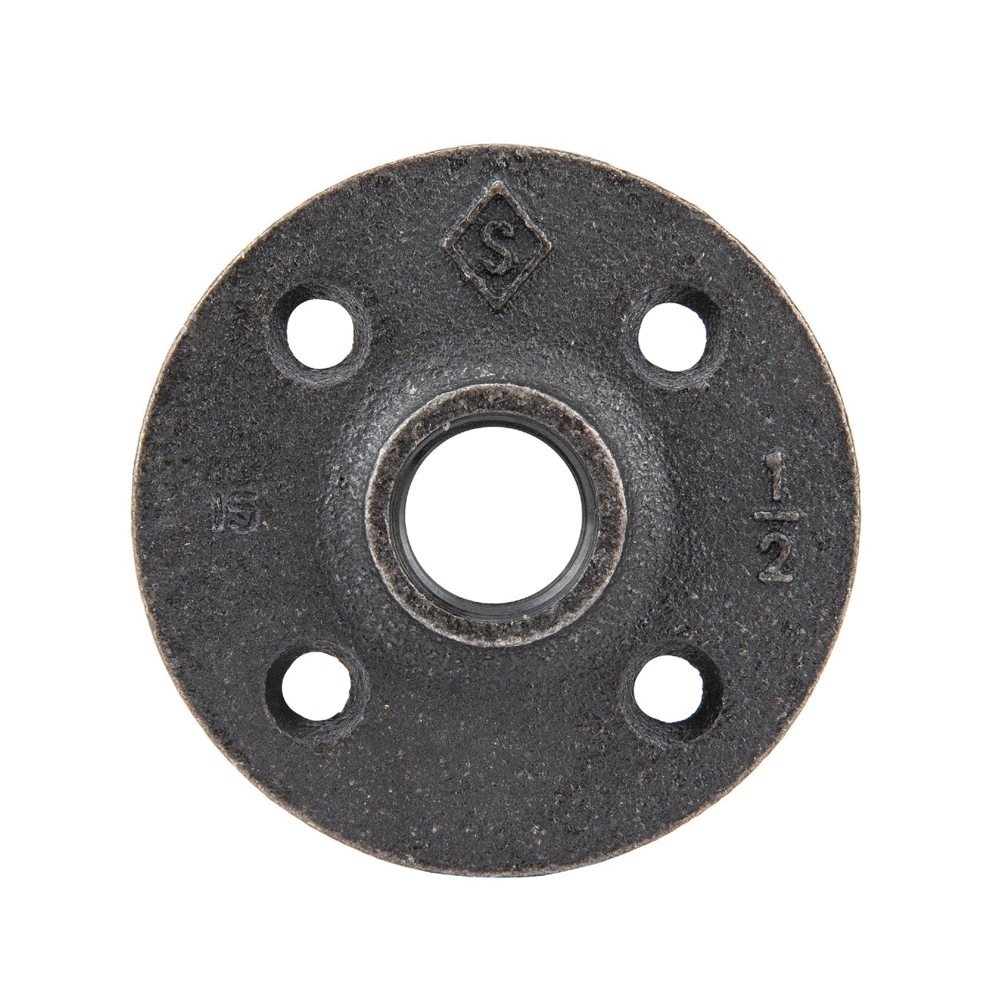 1/2 in. Prefinished Matte Black Floor Flange