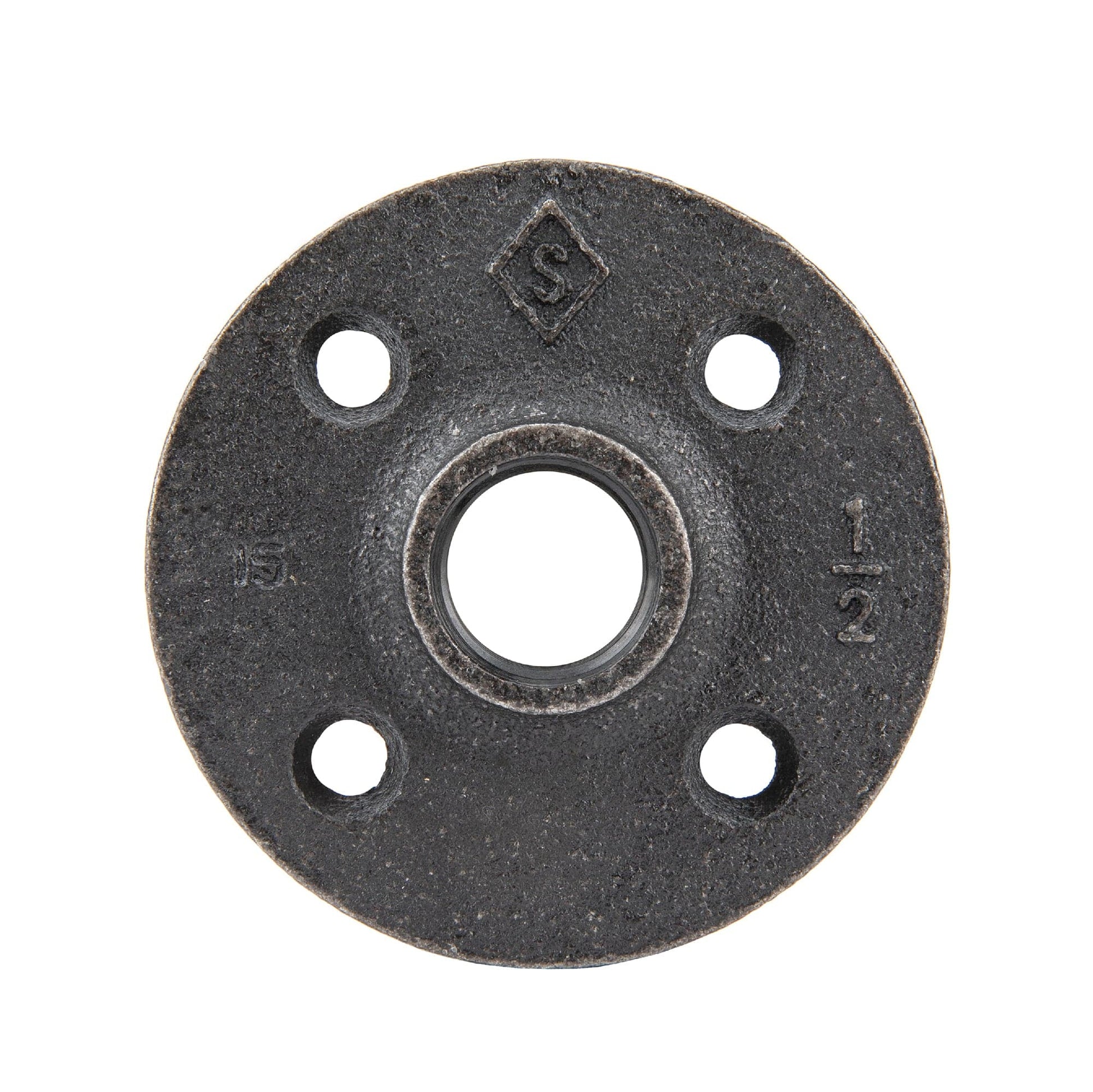 1/2 in. Prefinished Matte Black Floor Flange