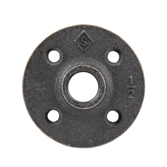 1/2 in. Prefinished Matte Black Floor Flange