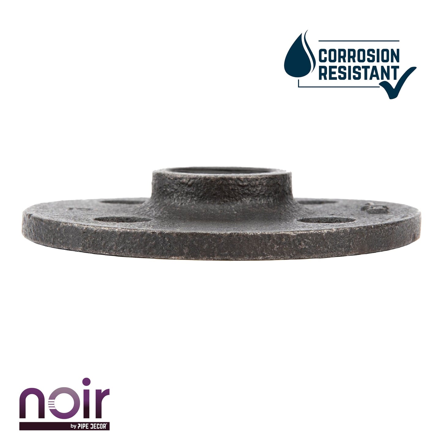 1/2 in. Prefinished Matte Black Floor Flange