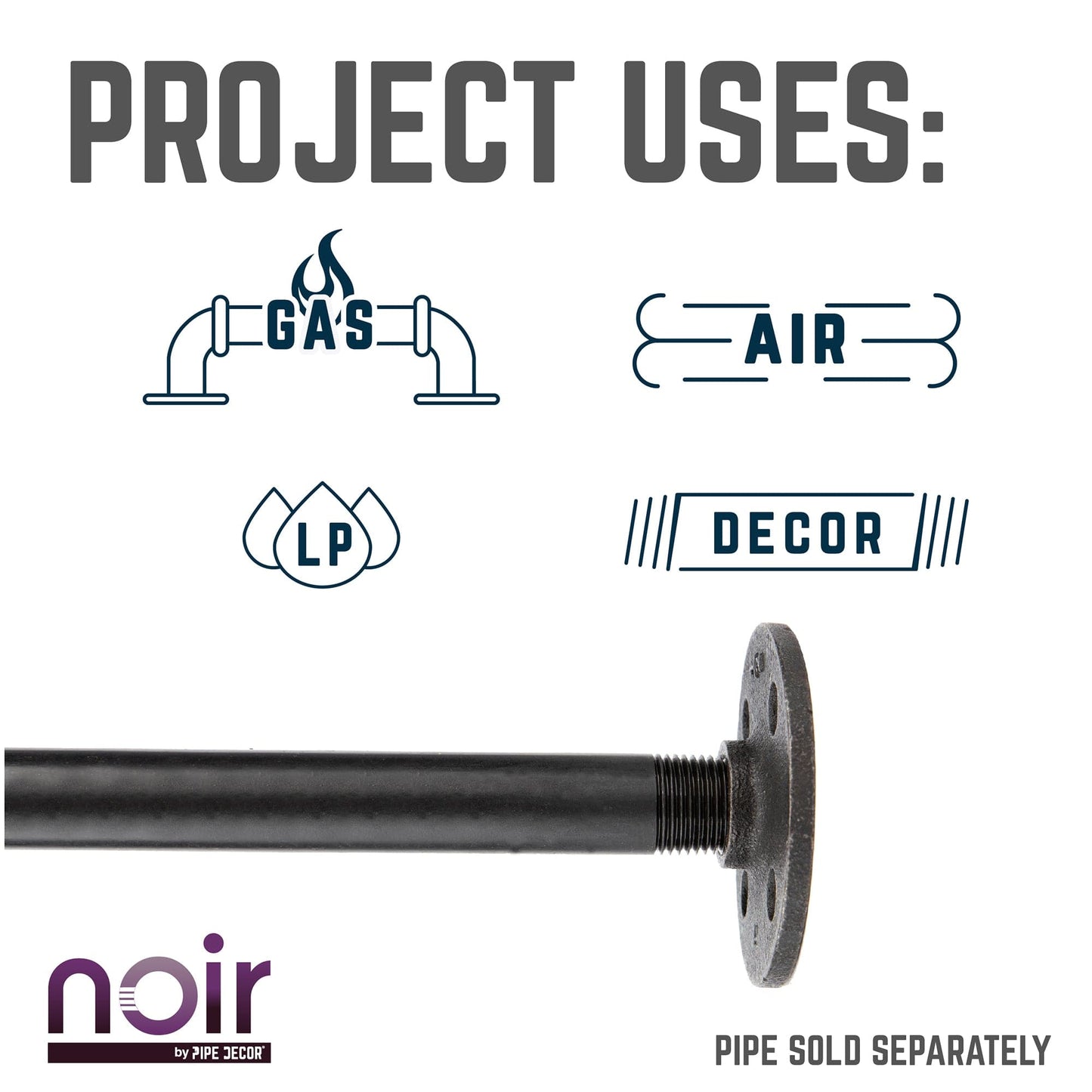 1/2 in. Prefinished Matte Black Floor Flange