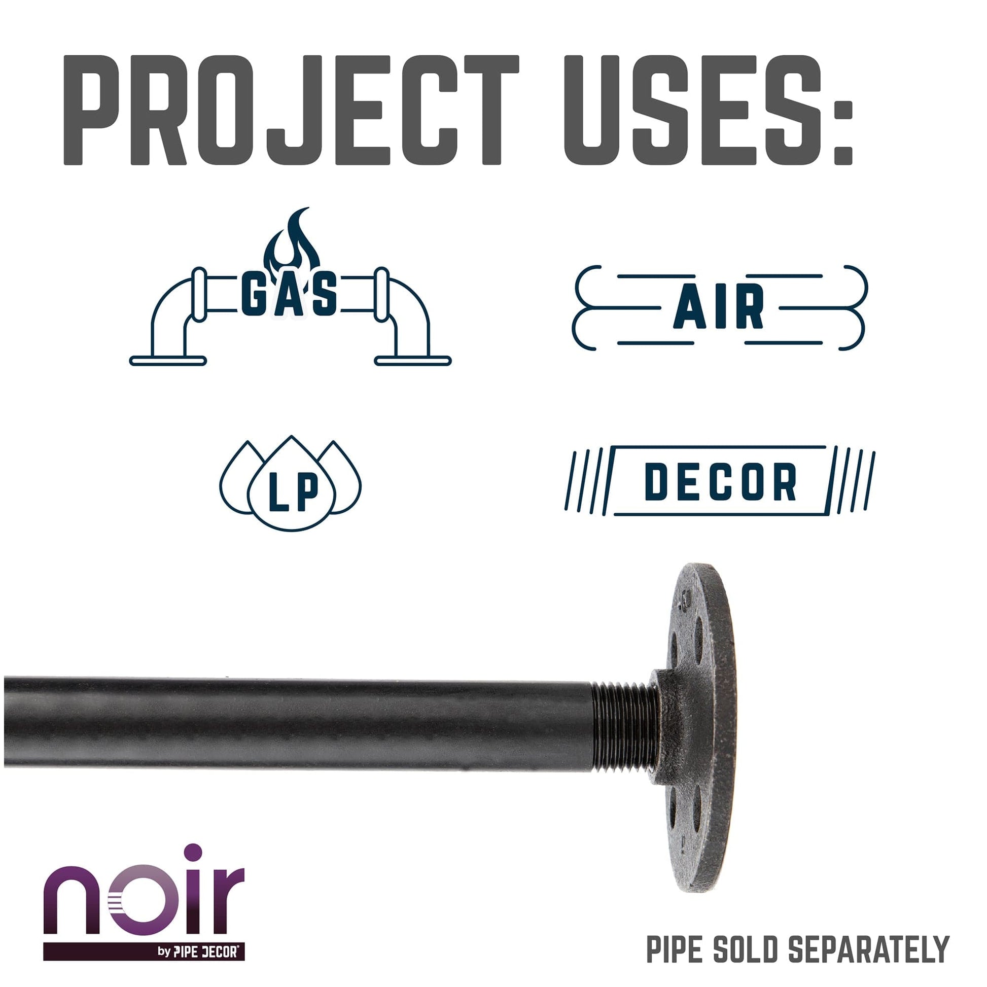 1/2 in. Prefinished Matte Black Floor Flange