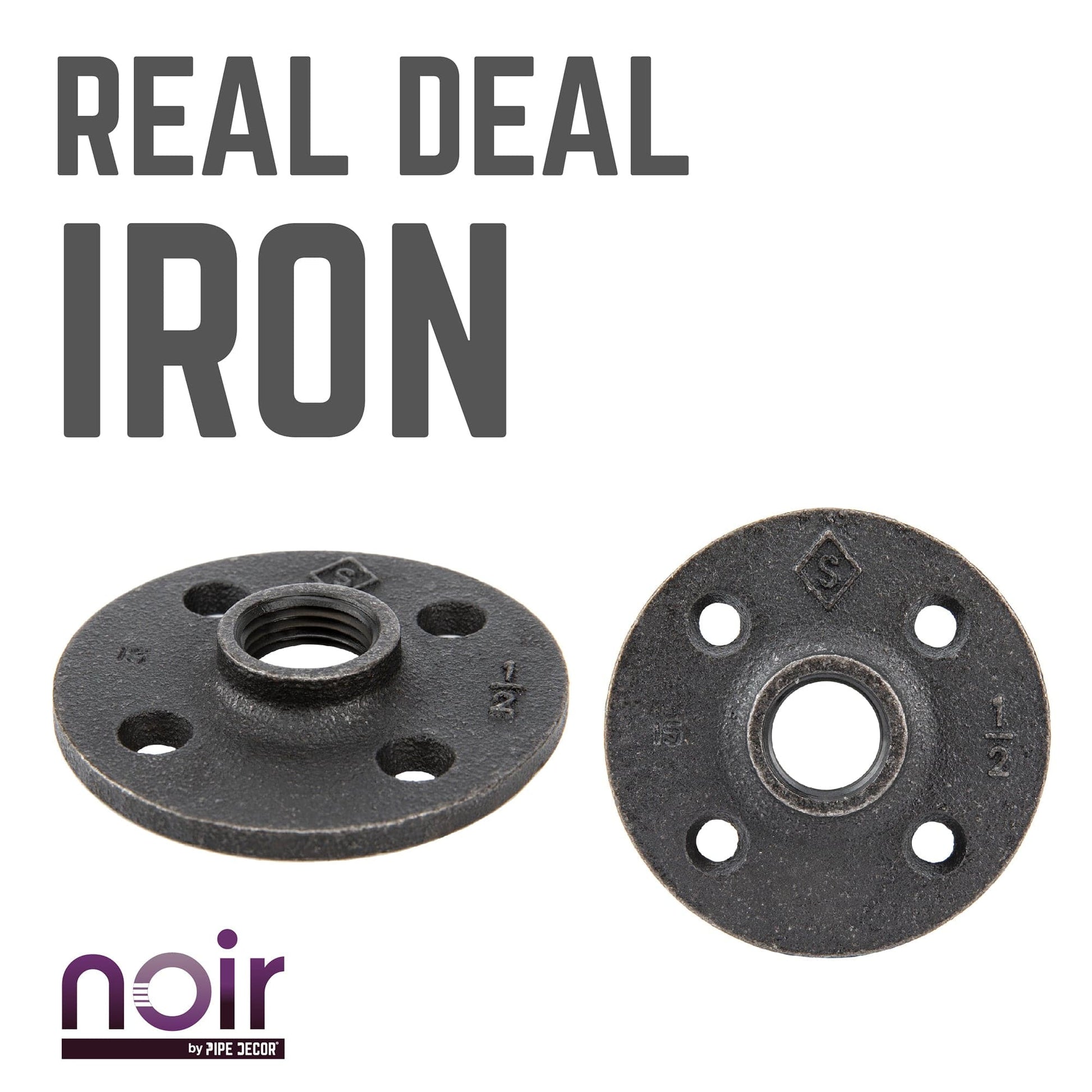 1/2 in. Prefinished Matte Black Floor Flange