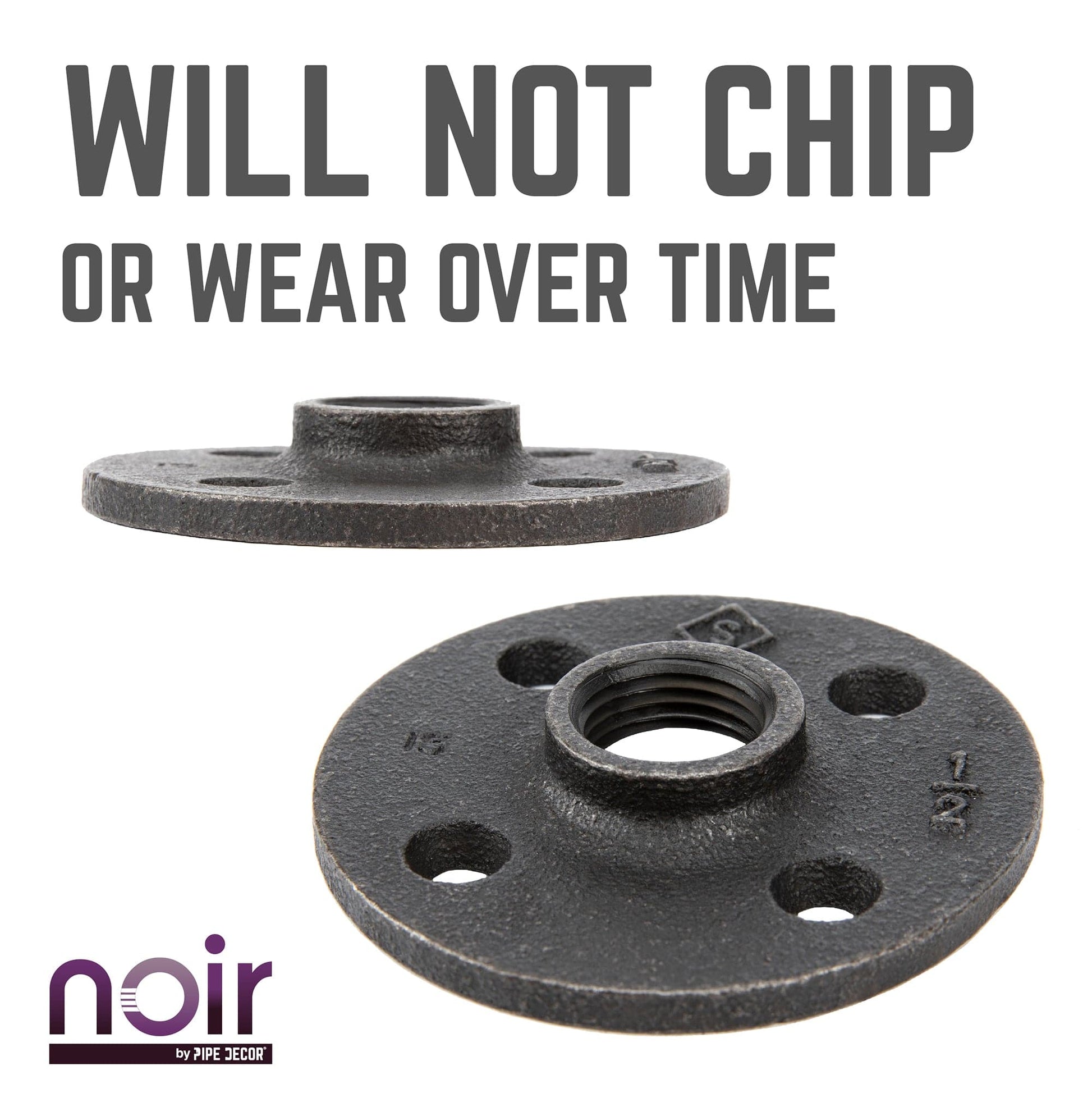 1/2 in. Prefinished Matte Black Floor Flange