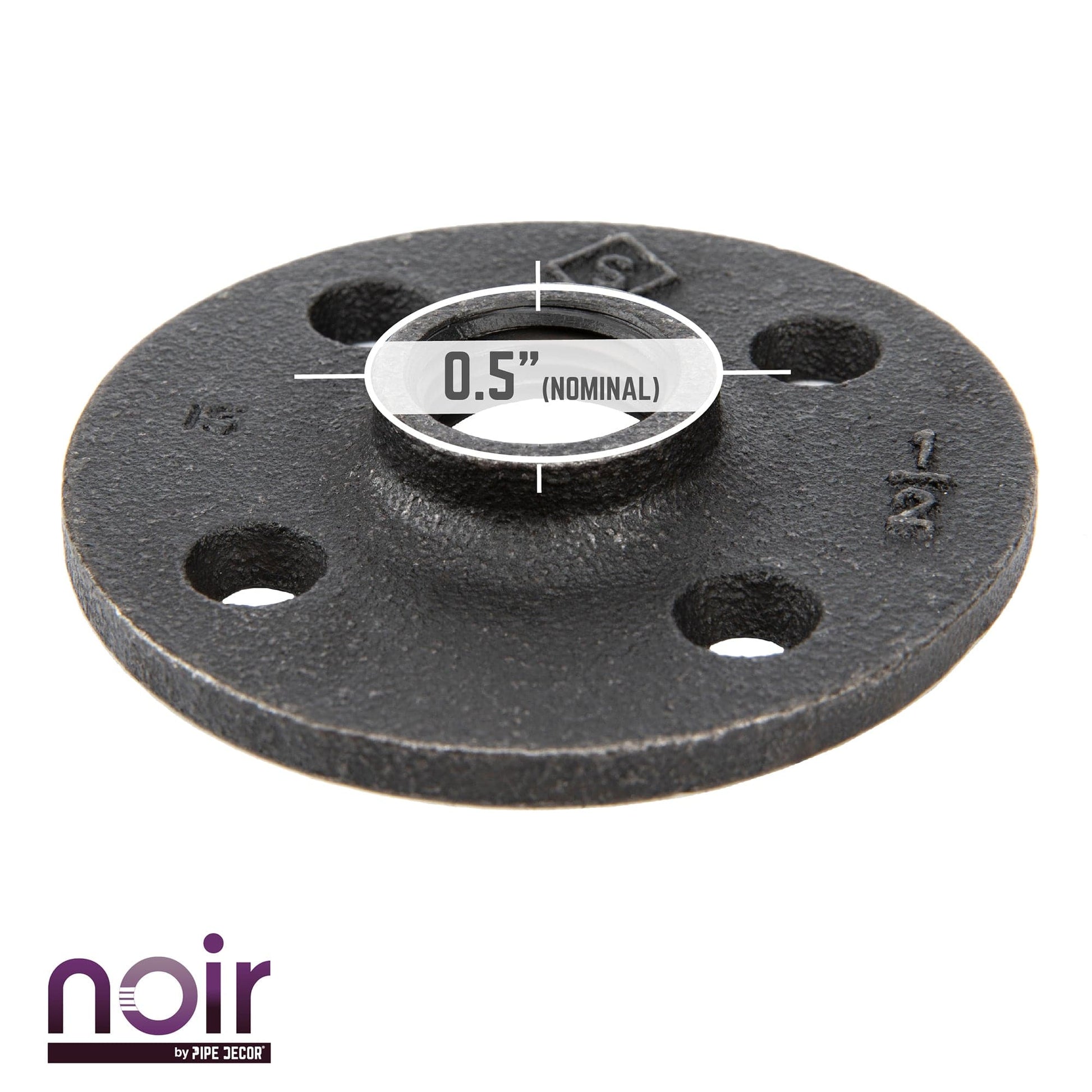 1/2 in. Prefinished Matte Black Floor Flange