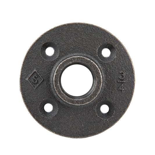 3/4 in. Prefinished Matte Black Floor Flange