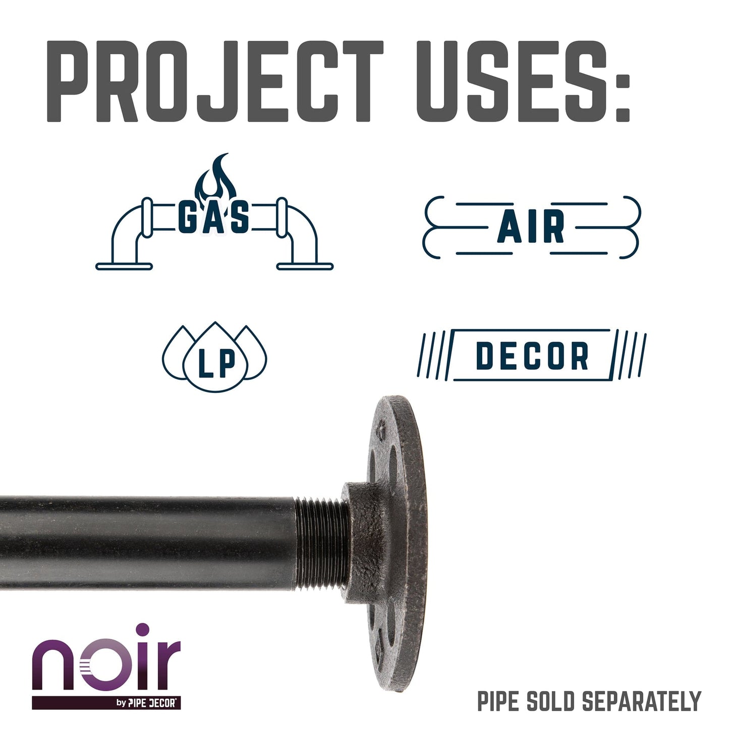 3/4 in. Prefinished Matte Black Floor Flange