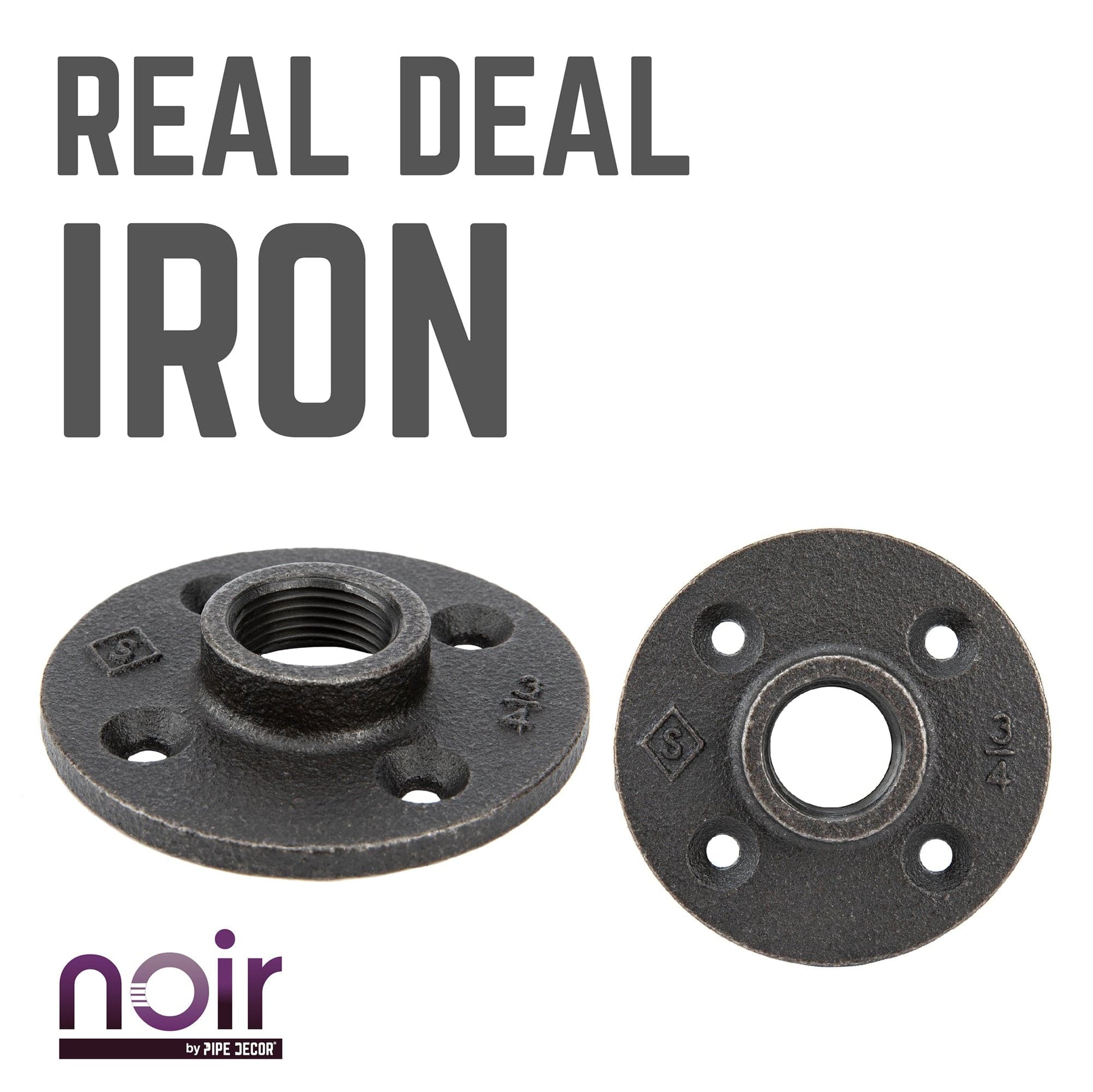 3/4 in. Prefinished Matte Black Floor Flange