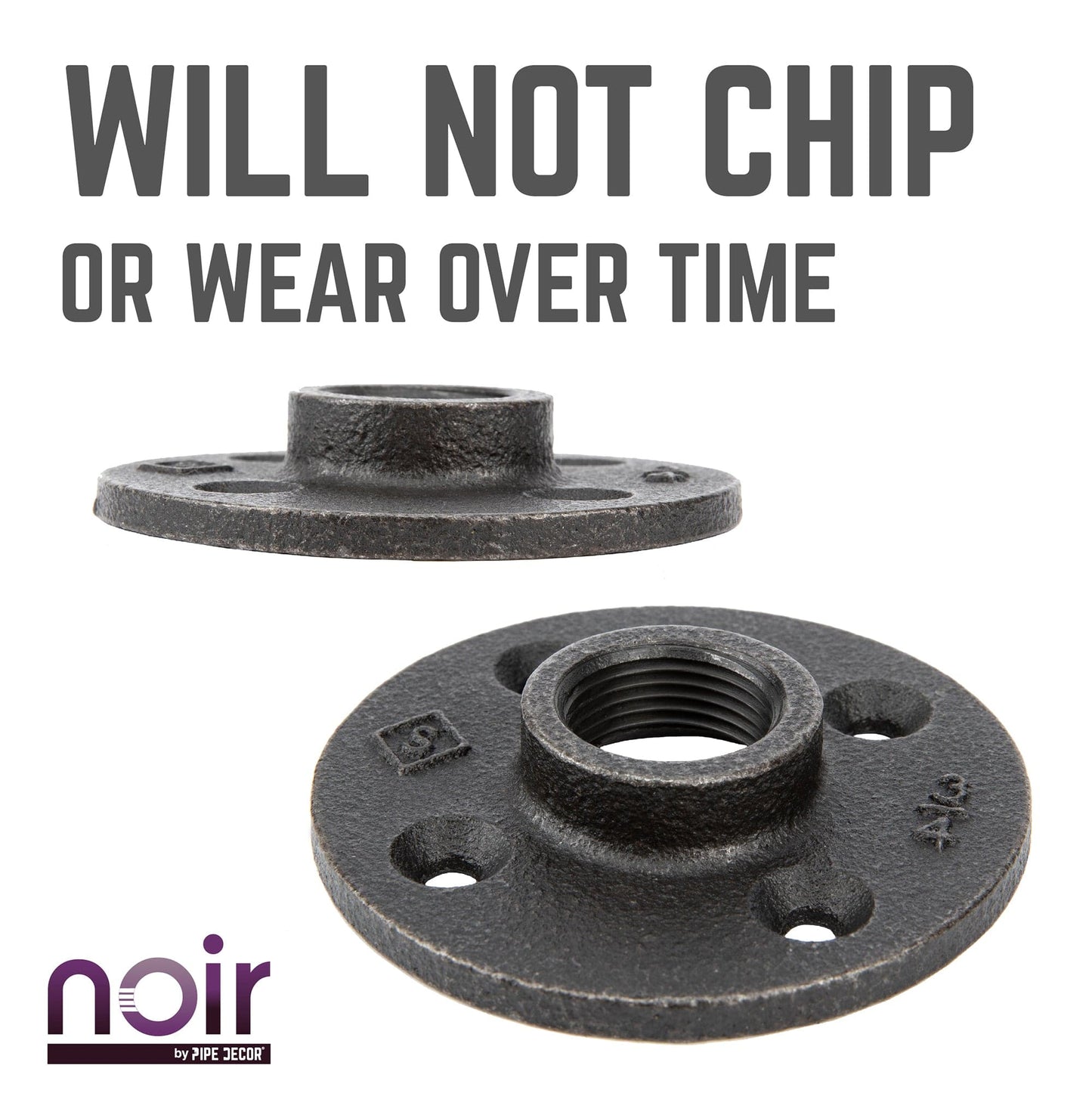 3/4 in. Prefinished Matte Black Floor Flange