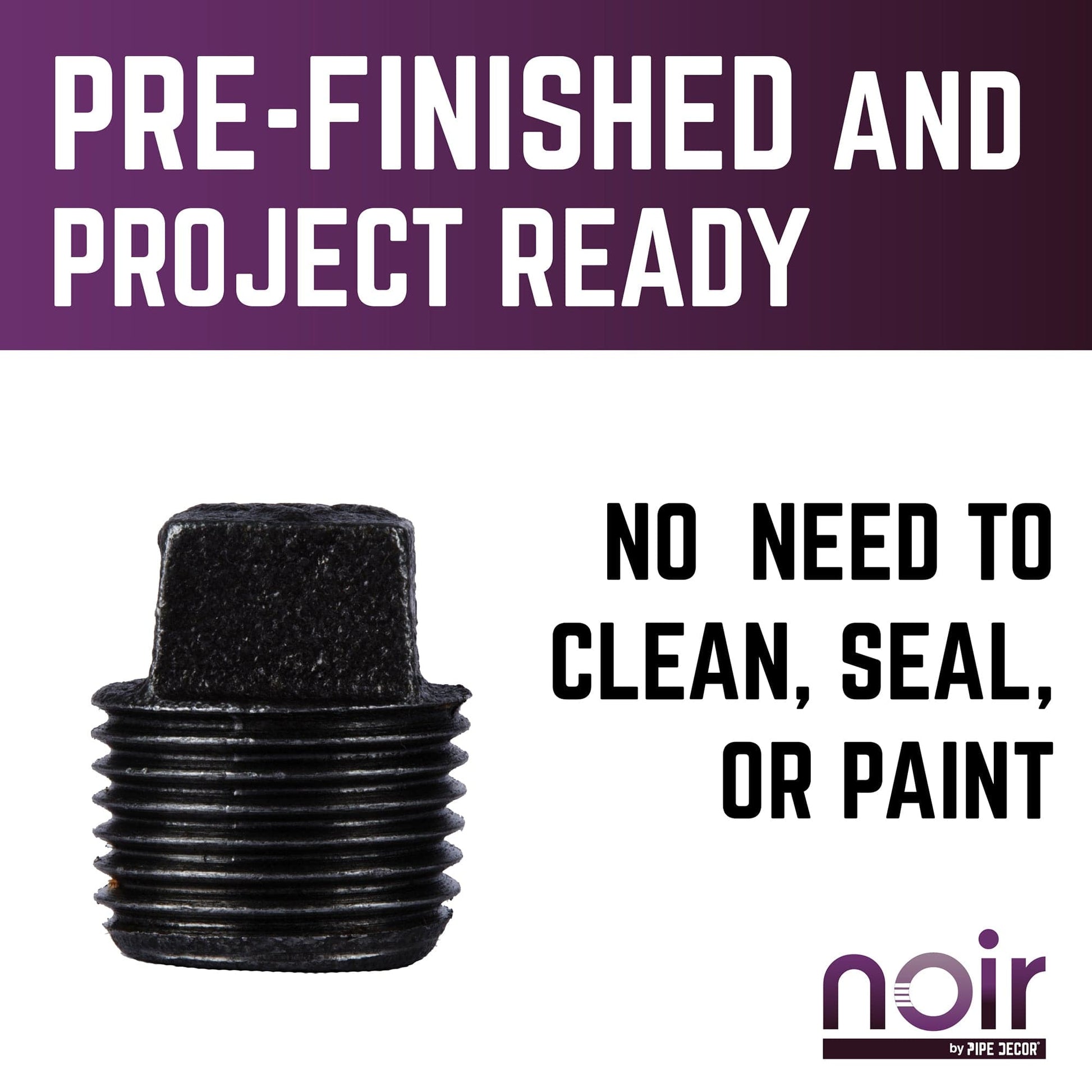 1/2 in. Prefinished Matte Black Plug