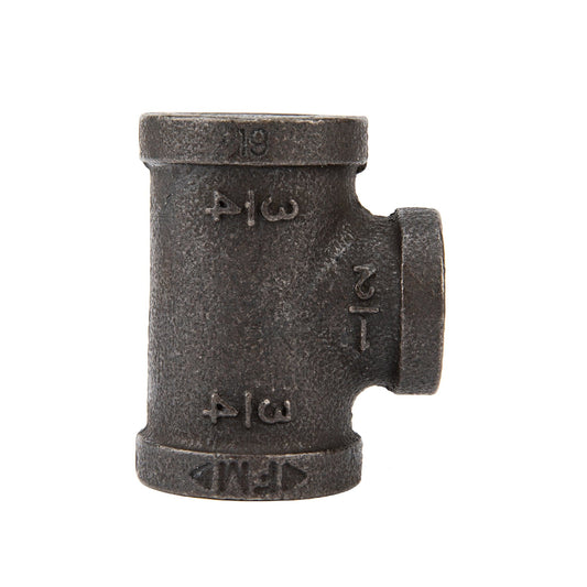 3/4 in. x 3/4 in. x 1/2 in. Prefinished Matte Black Reducing Tee