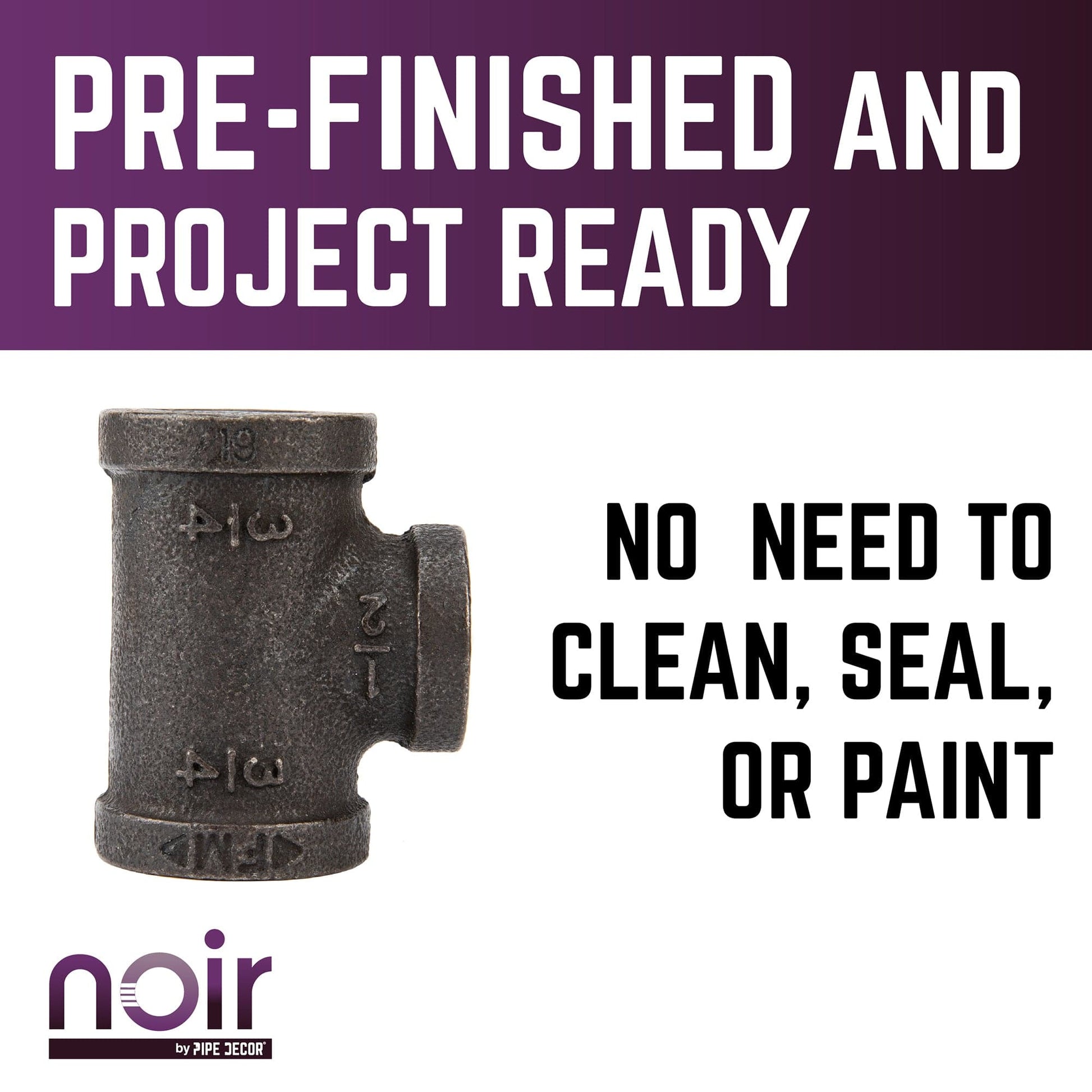 3/4 in. x 3/4 in. x 1/2 in. Prefinished Matte Black Reducing Tee