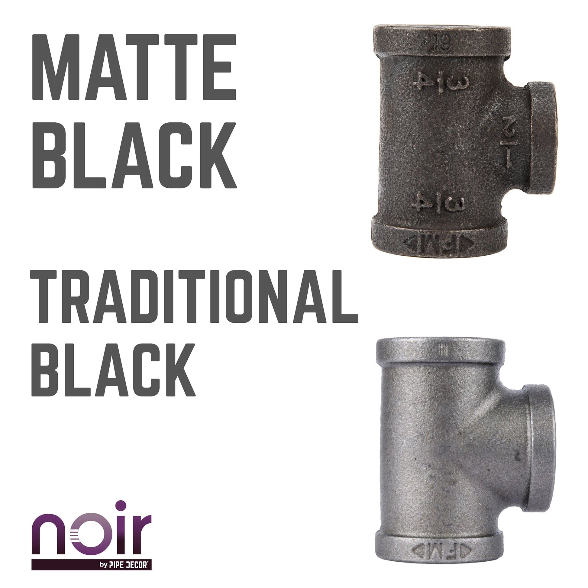 3/4 in. x 3/4 in. x 1/2 in. Prefinished Matte Black Reducing Tee