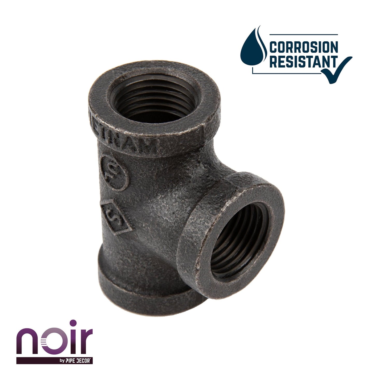 1/2 in.  Prefinished Matte Black Tee