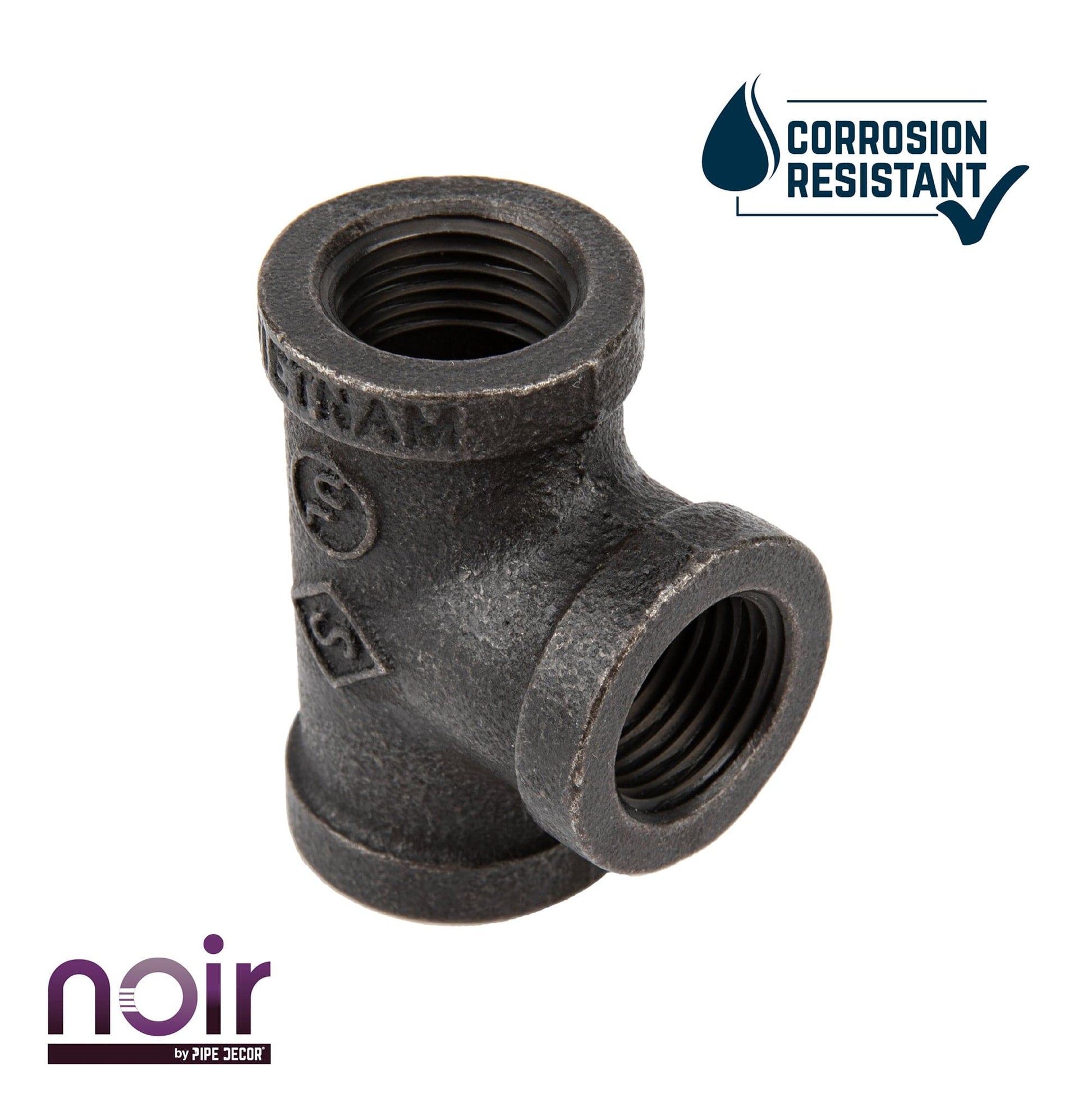 1/2 in.  Prefinished Matte Black Tee