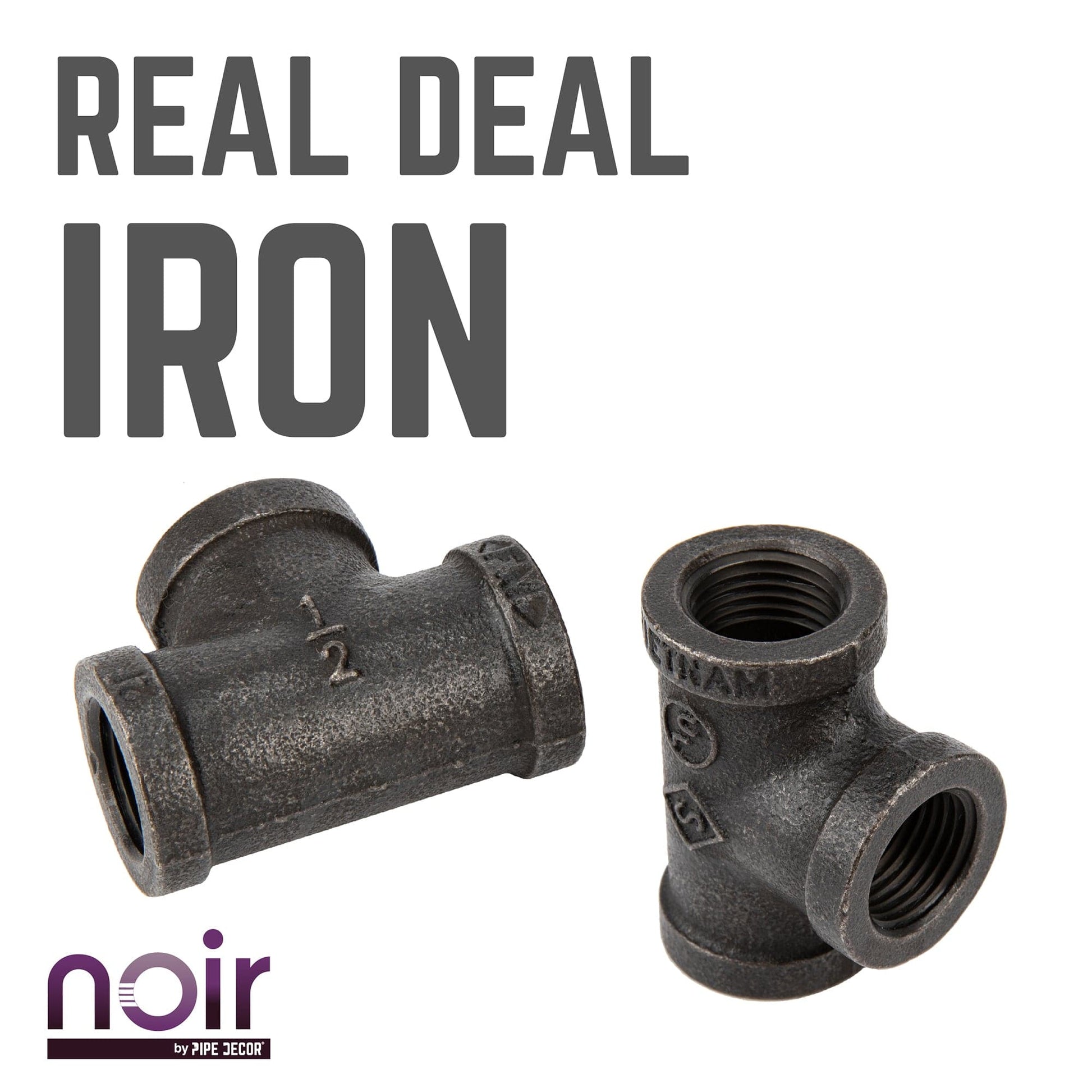 1/2 in.  Prefinished Matte Black Tee