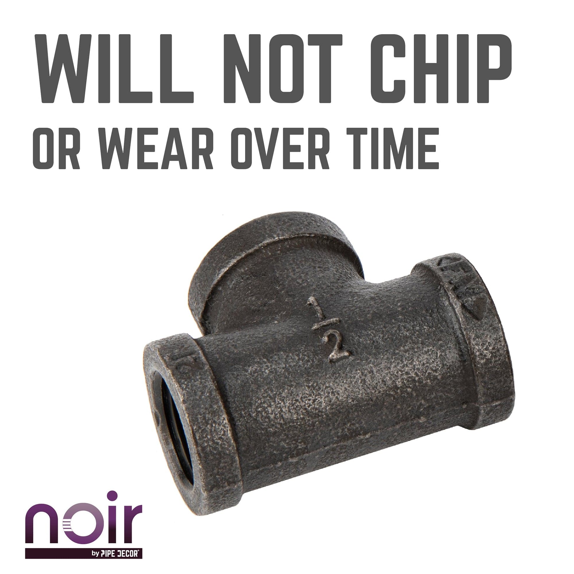 1/2 in.  Prefinished Matte Black Tee