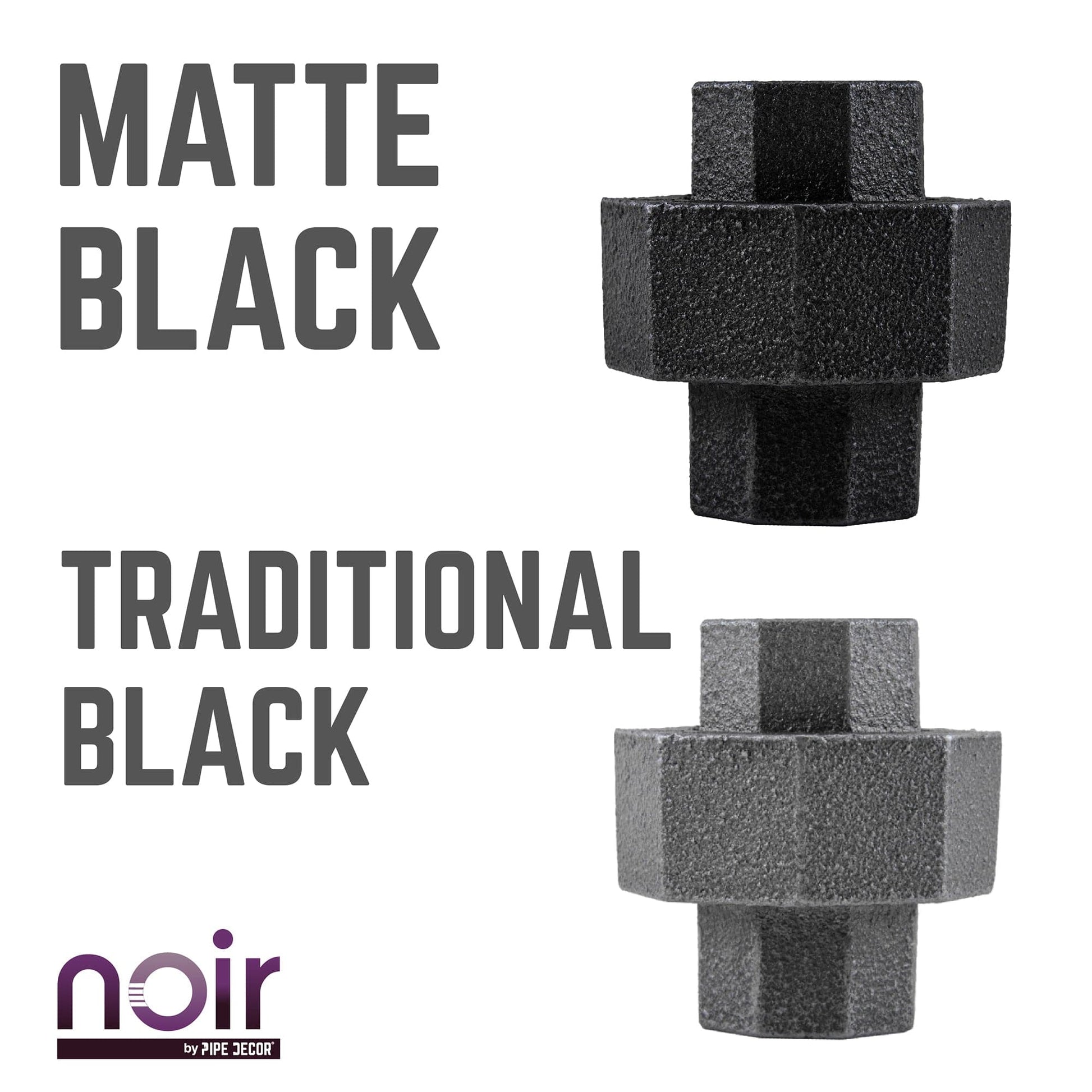 1/2 in. Prefinished Matte Black Union