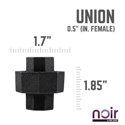 1/2 in. Prefinished Matte Black Union