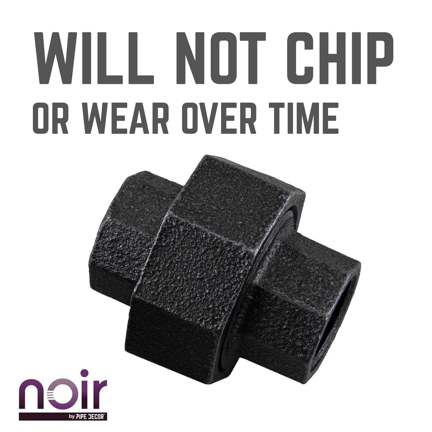 1/2 in. Prefinished Matte Black Union