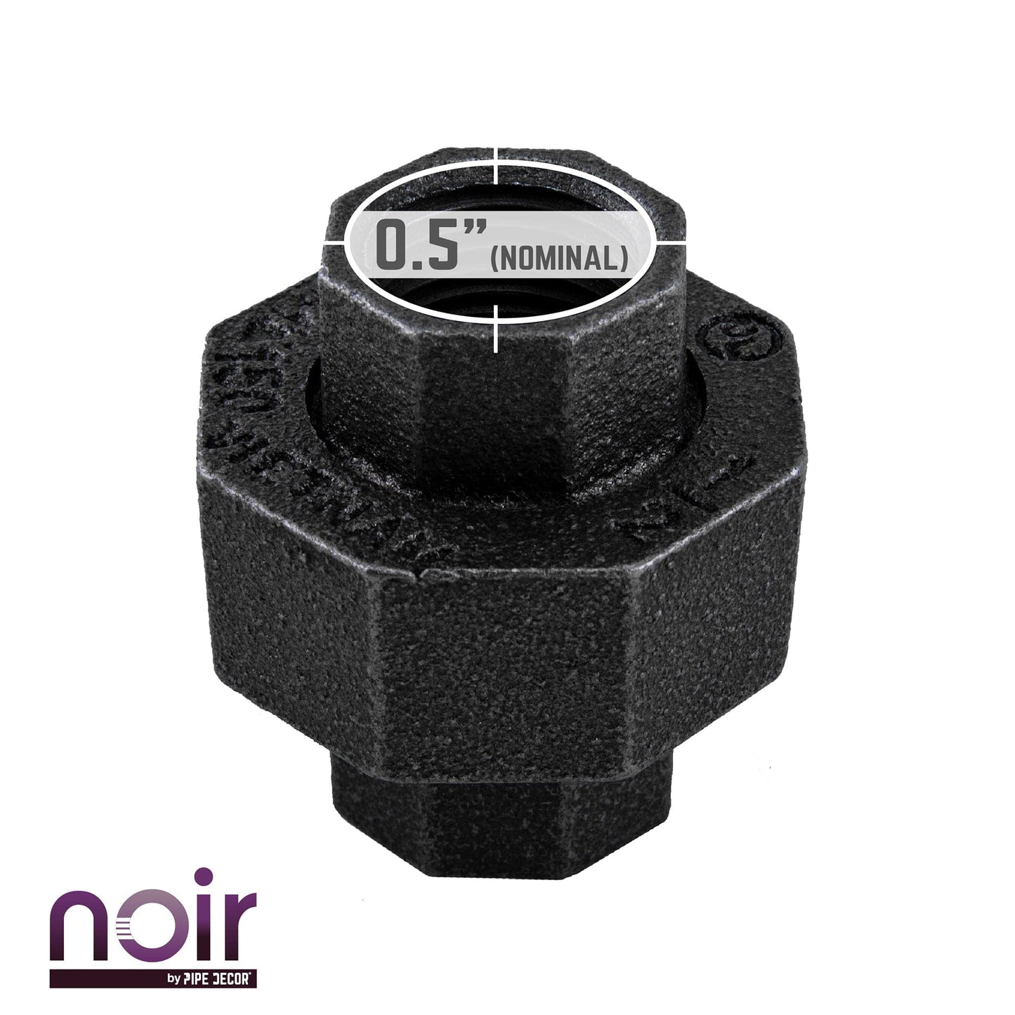 1/2 in. Prefinished Matte Black Union