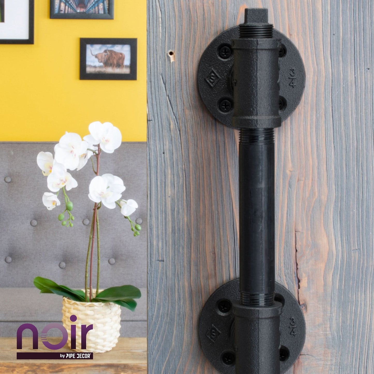 1/2 in. x 1 in. Prefinished Matte Black Pipe