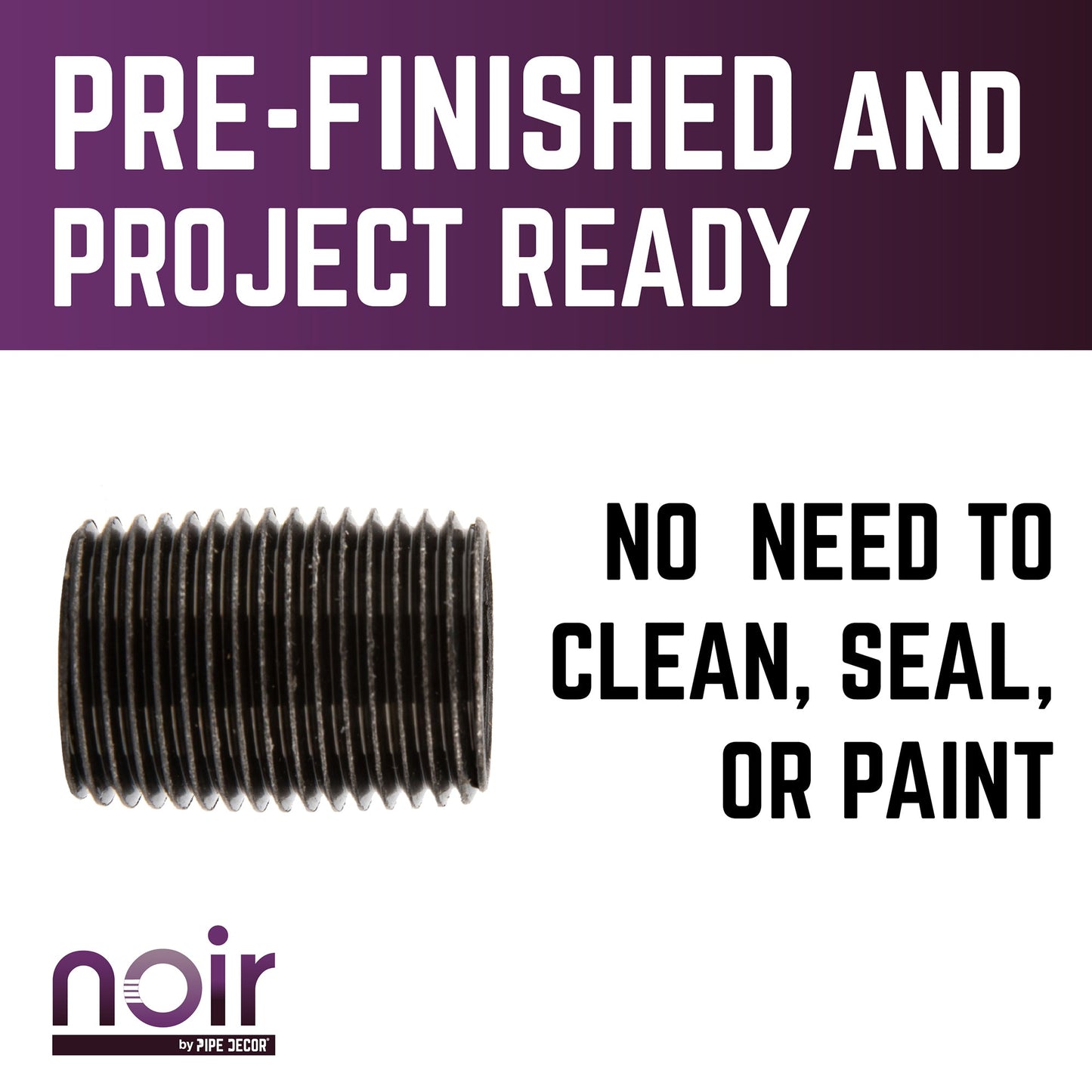 1/2 in. x 1 in. Prefinished Matte Black Pipe