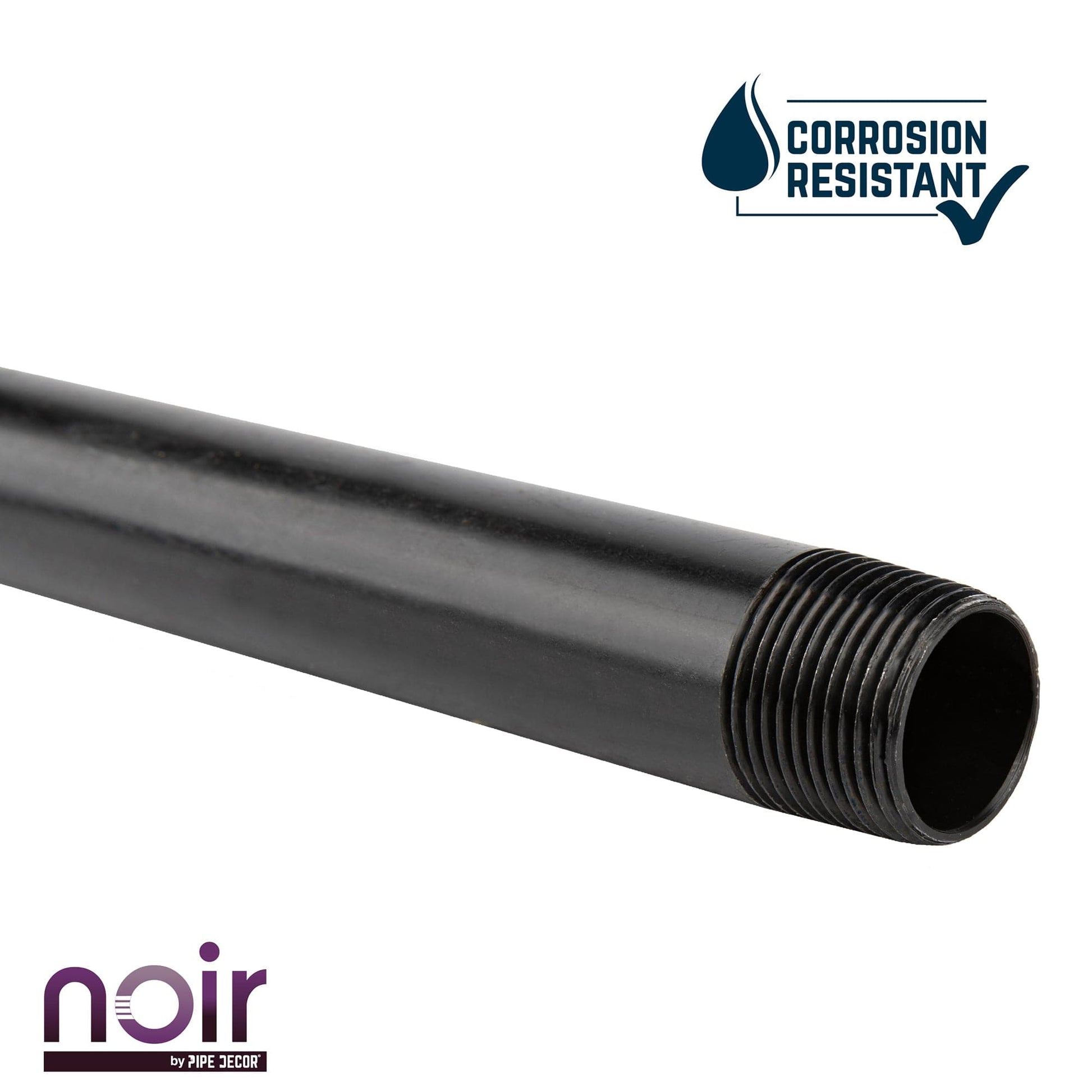 1/2 in. x 11 in. Prefinished Matte Black Pipe