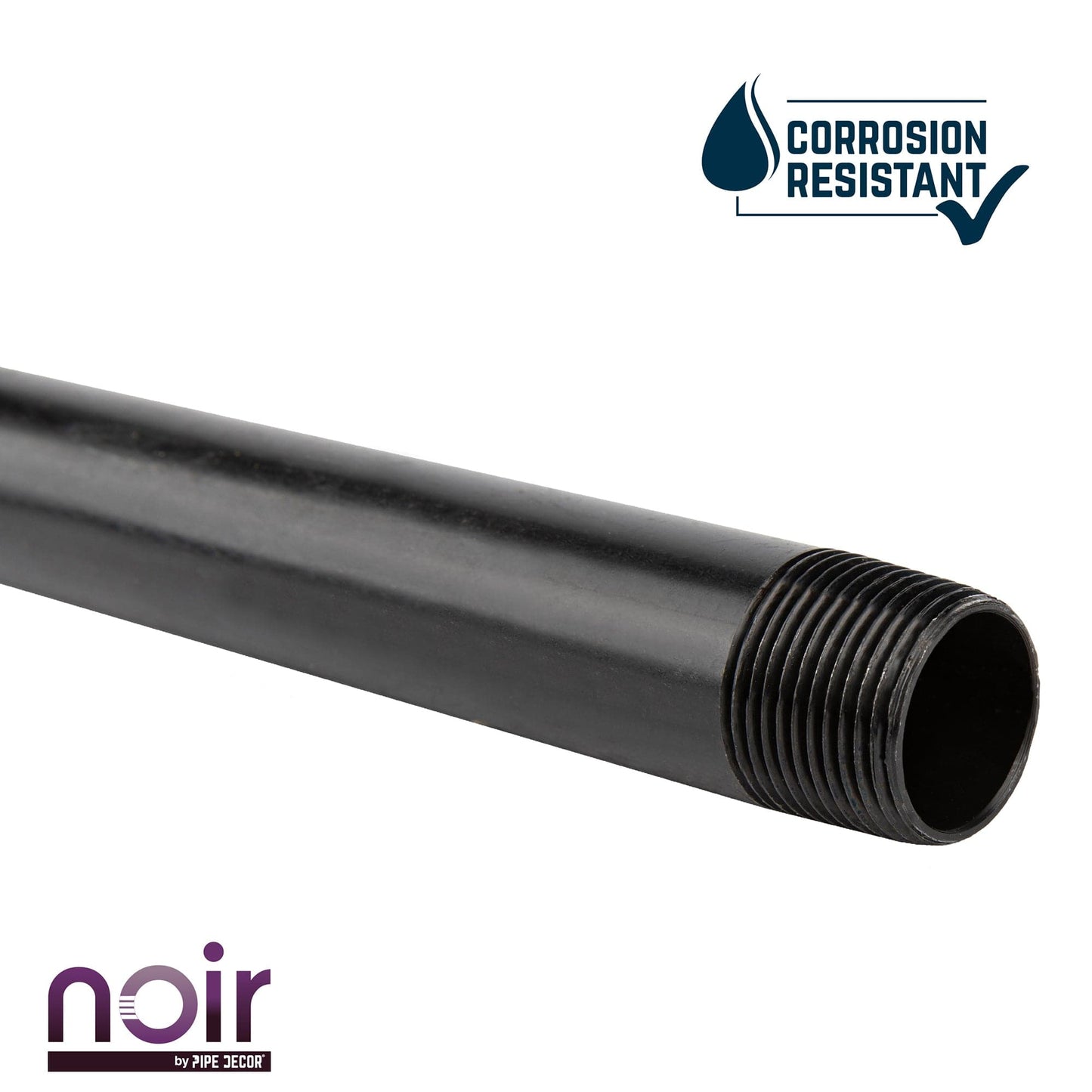 1/2 in. x 12 in. Prefinished Matte Black Pipe