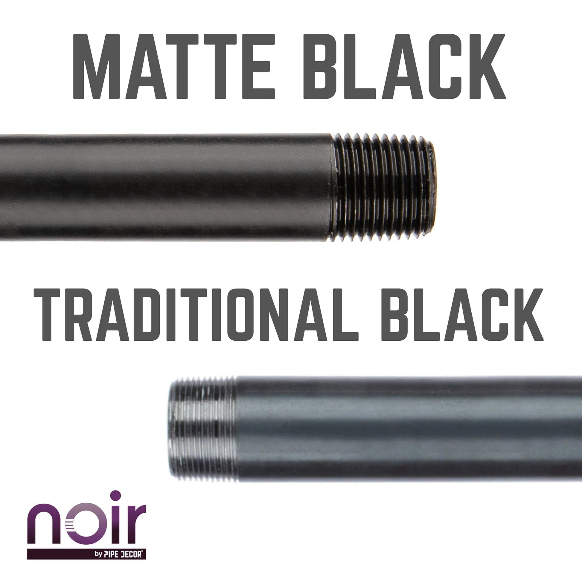 1/2 in. x 12 in. Prefinished Matte Black Pipe