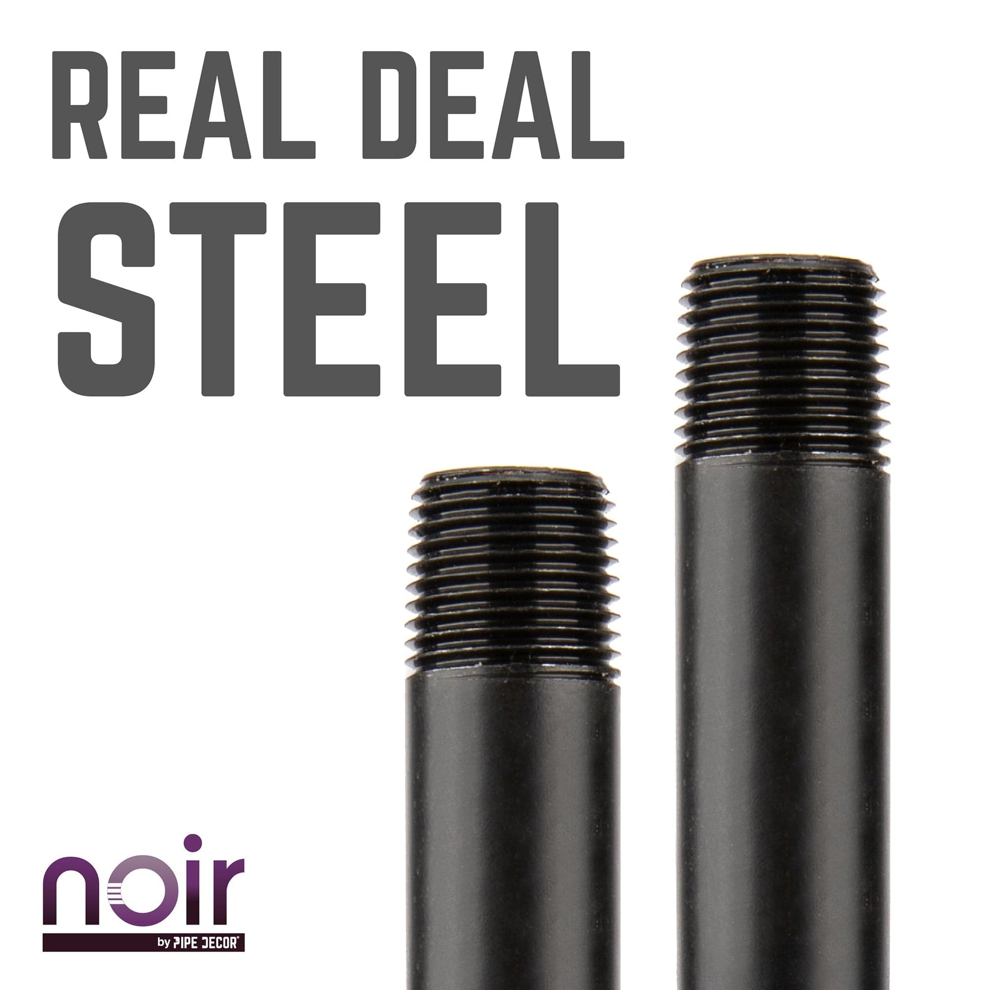 1/2 in. x 12 in. Prefinished Matte Black Pipe