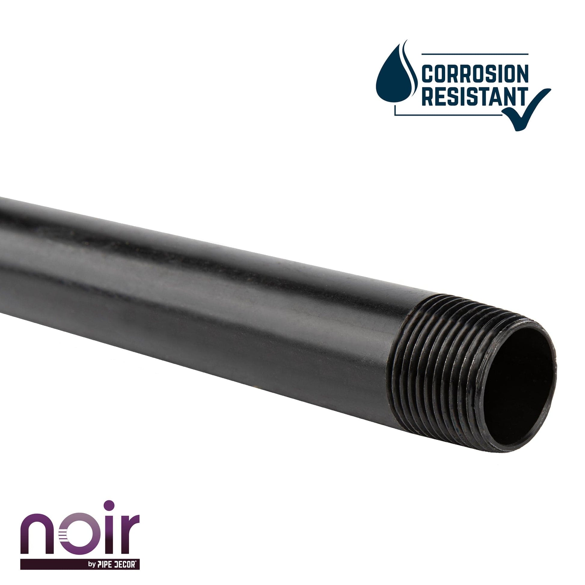 1/2 in. x 3 in. Prefinished Matte Black Pipe