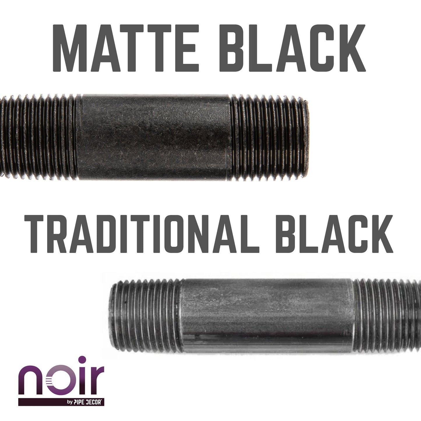 1/2 in. x 3 in. Prefinished Matte Black Pipe