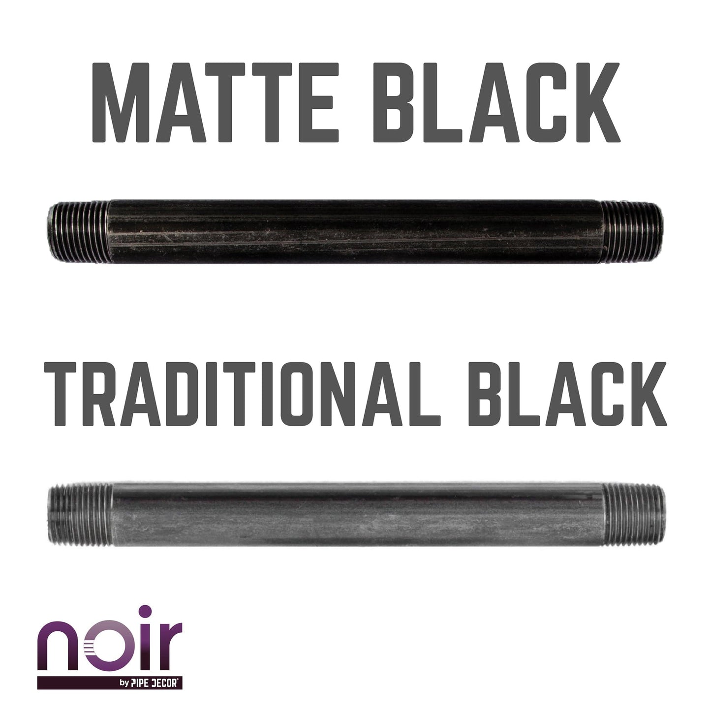 1/2 in. x 10 in. Prefinished Matte Black Pipe