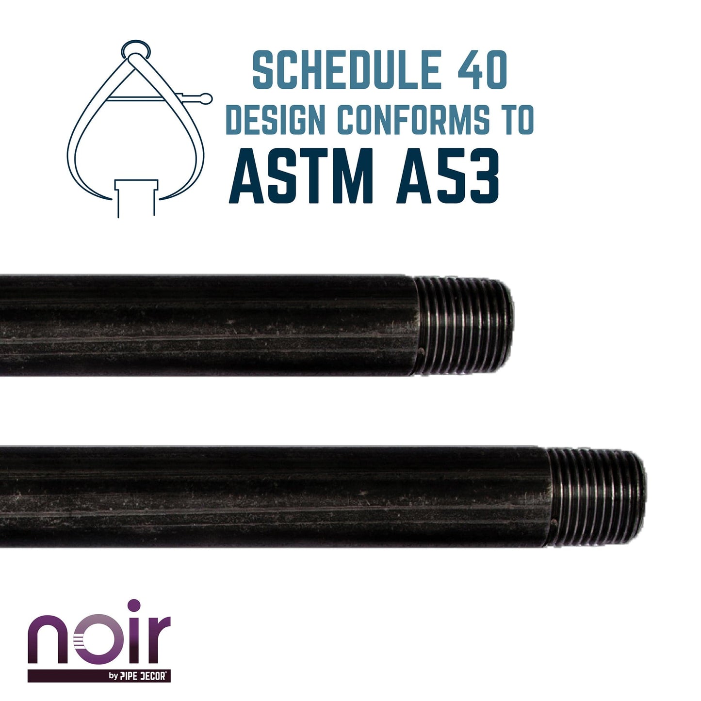 1/2 in. x 10 in. Prefinished Matte Black Pipe