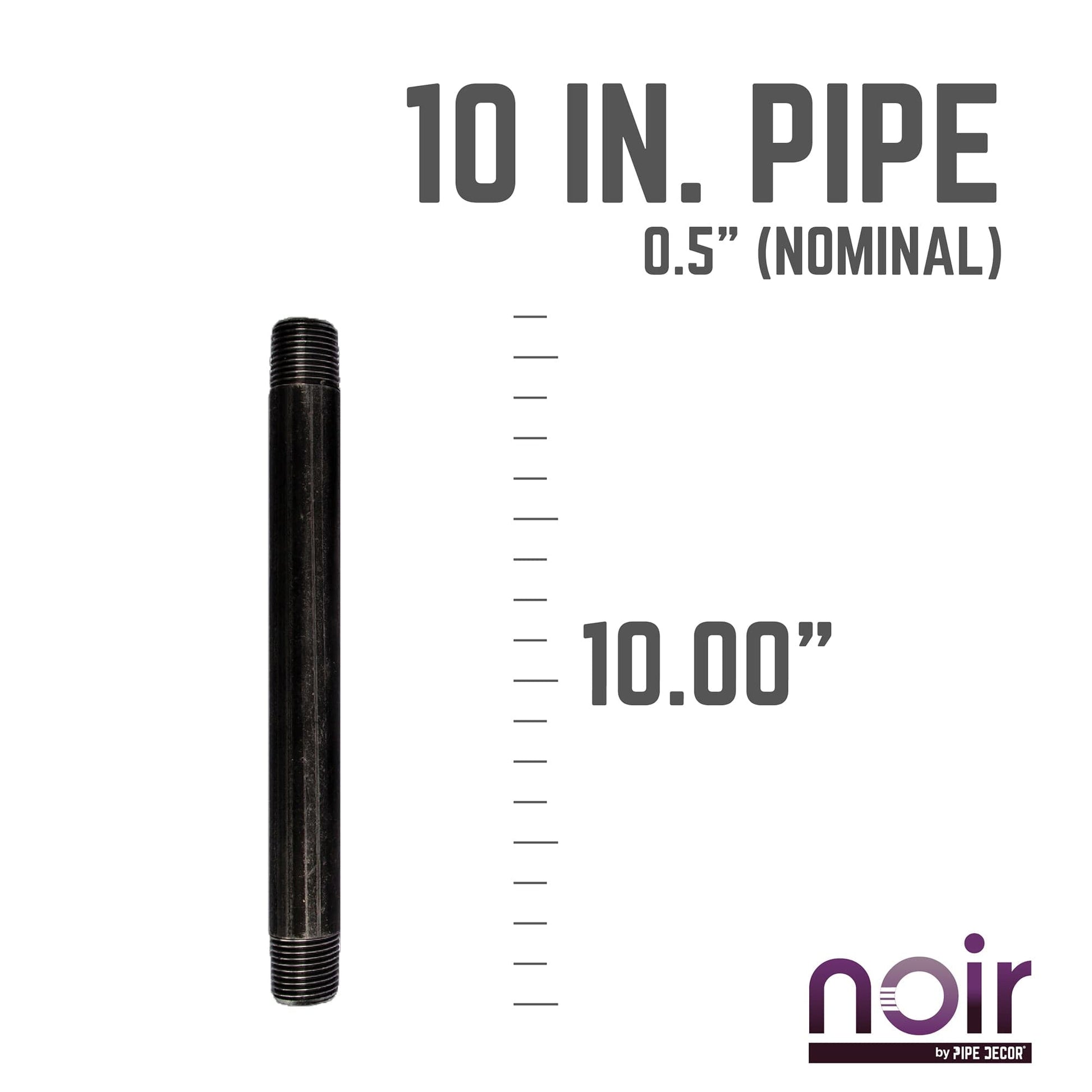 1/2 in. x 10 in. Prefinished Matte Black Pipe