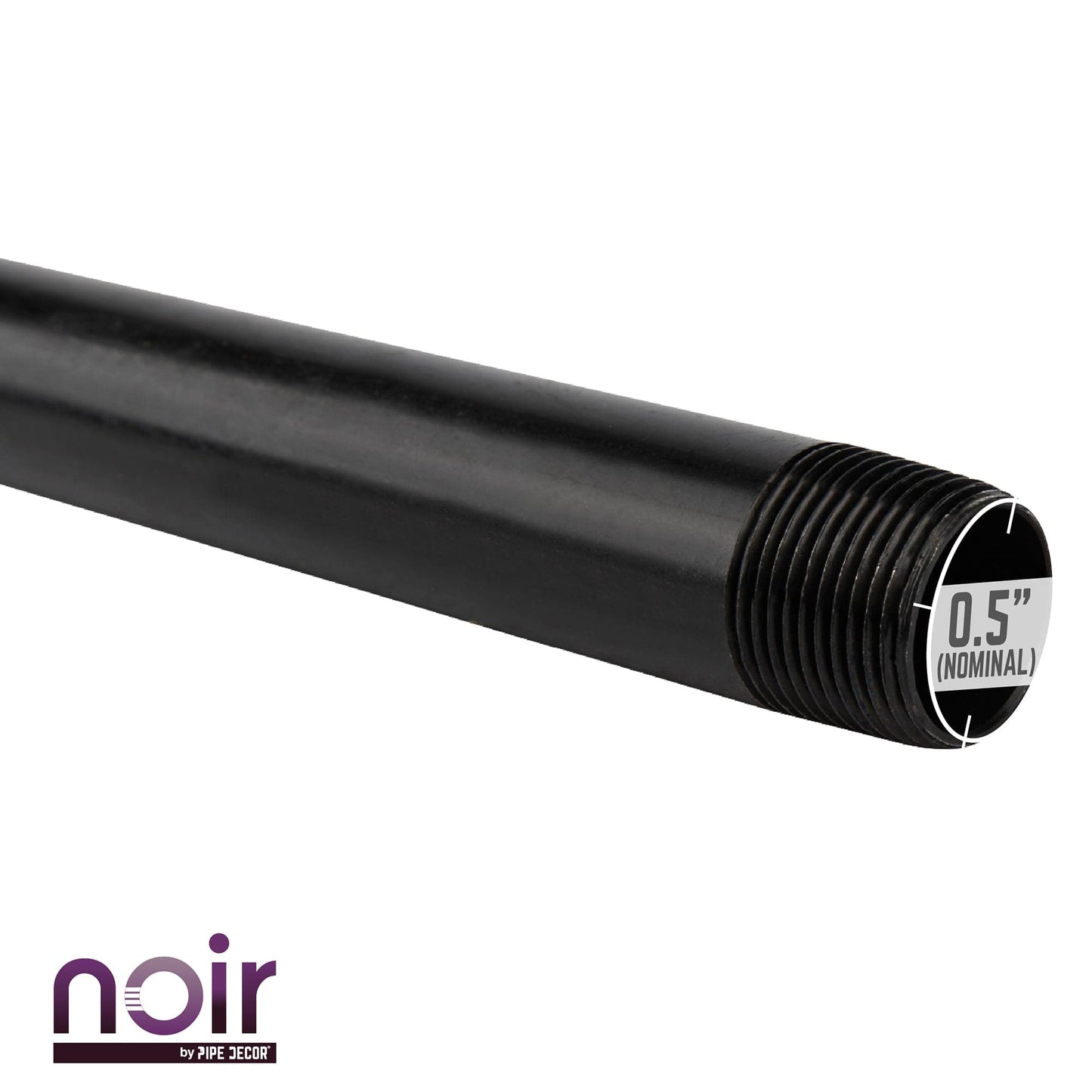 1/2 in. x 10 in. Prefinished Matte Black Pipe