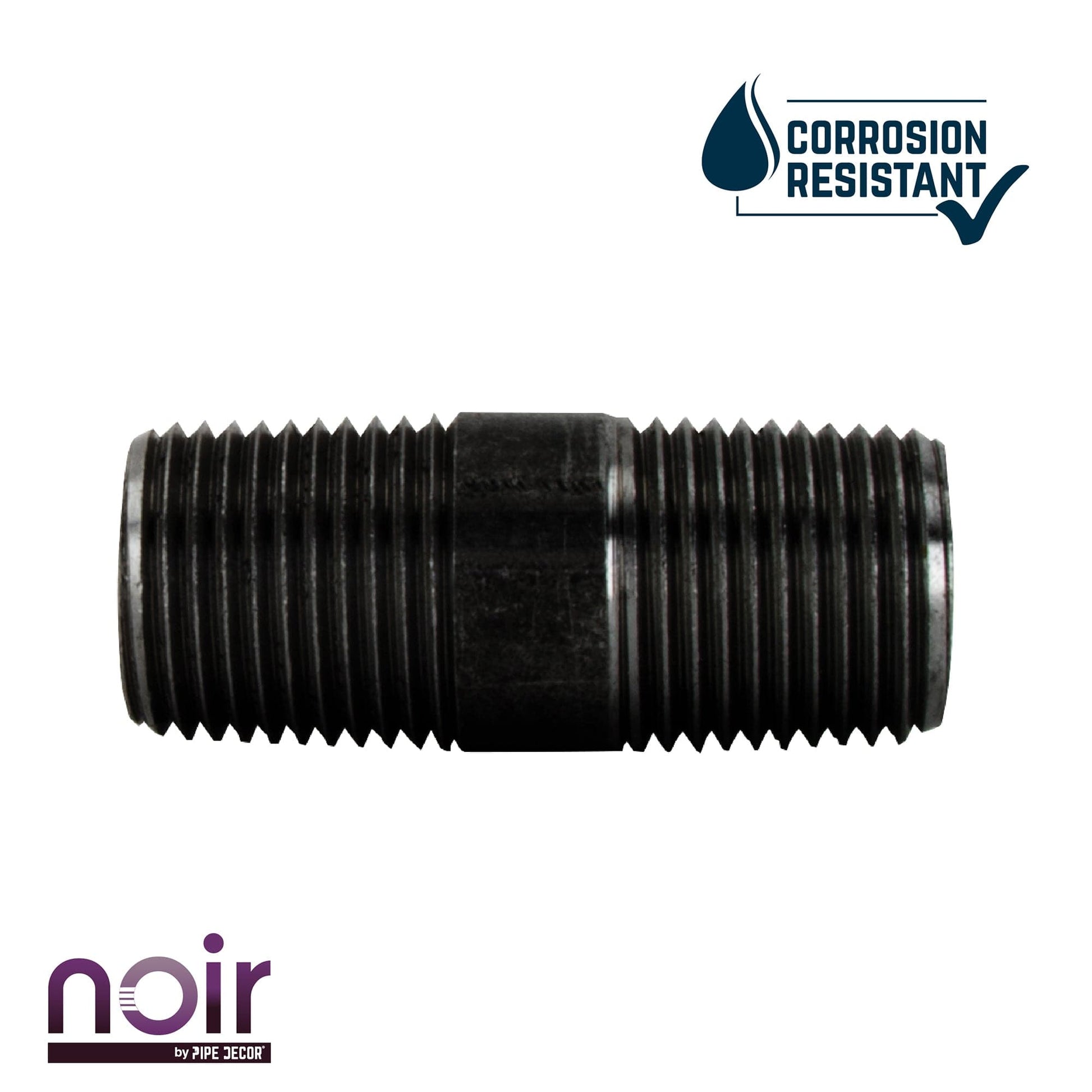 1/2 in. x 2 in. Prefinished Matte Black Pipe