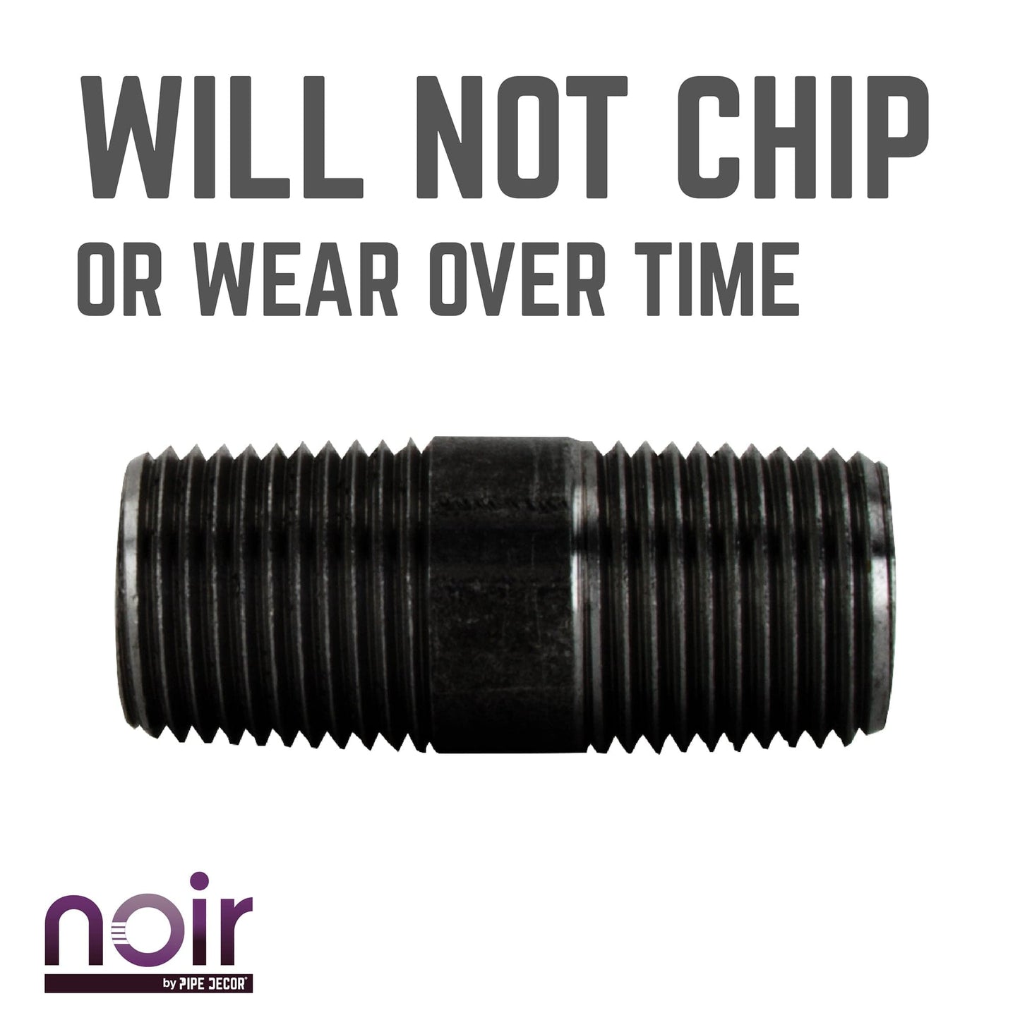 1/2 in. x 2 in. Prefinished Matte Black Pipe