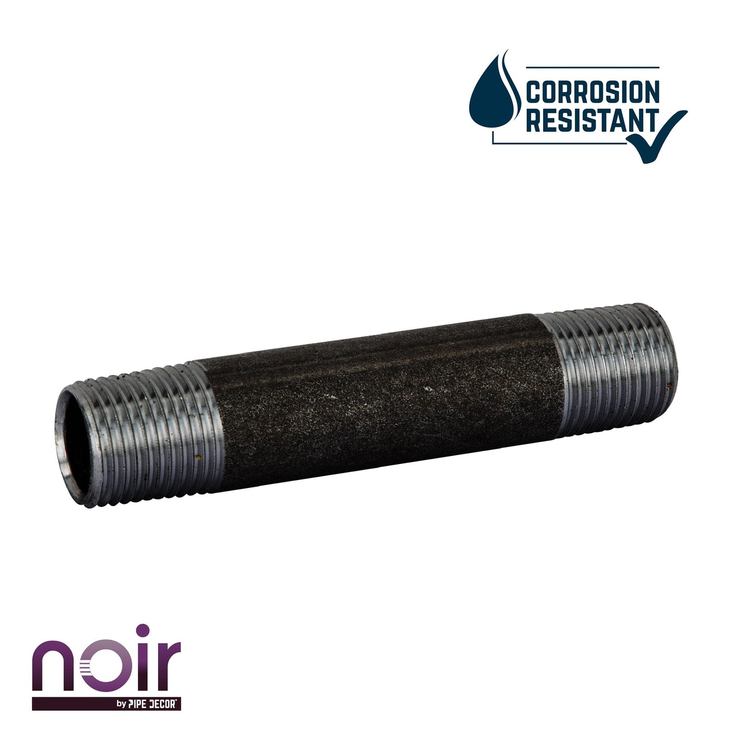 1/2 in. x 4 in. Prefinished Matte Black Pipe