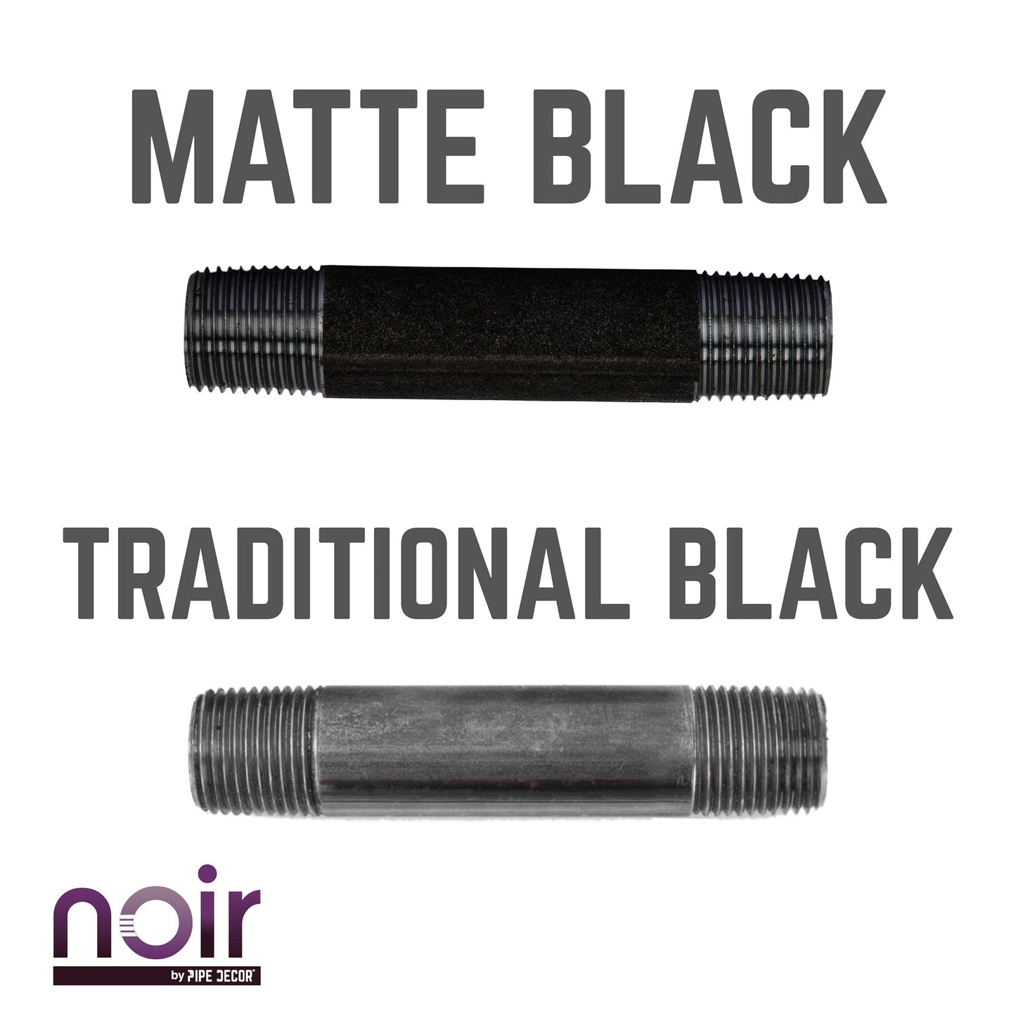 1/2 in. x 4 in. Prefinished Matte Black Pipe